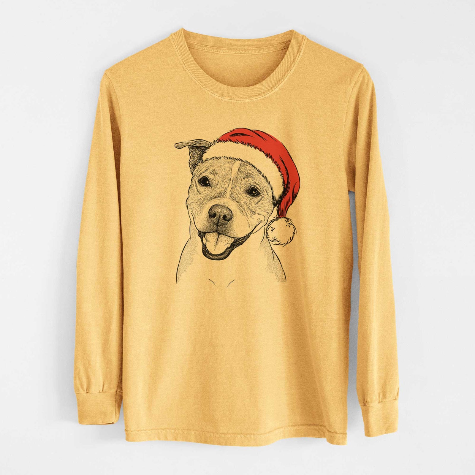 Santa BrookLyn the Staffordshire Bull Terrier - Heavyweight 100% Cotton Long Sleeve