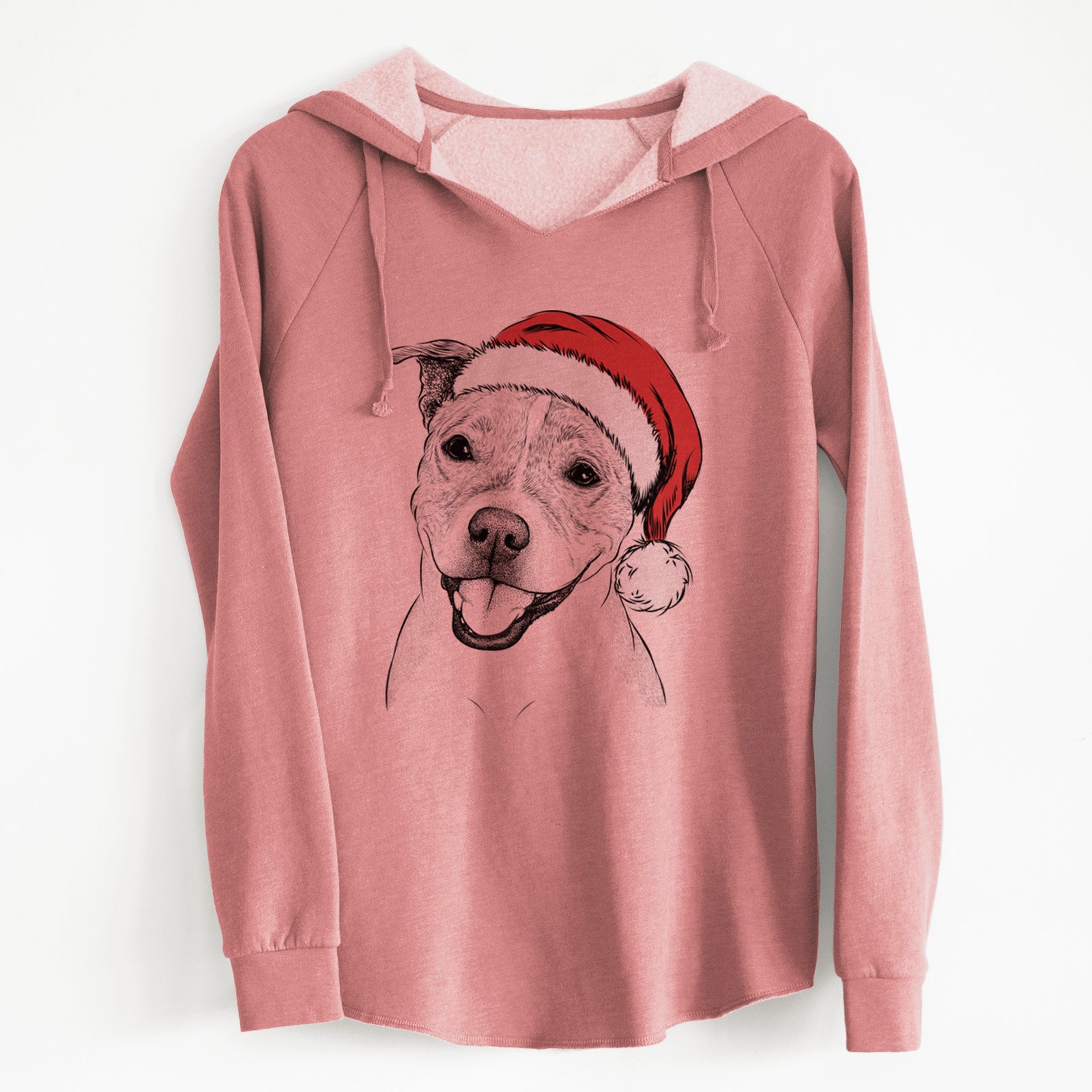 Santa BrookLyn the Staffordshire Bull Terrier - Cali Wave Hooded Sweatshirt