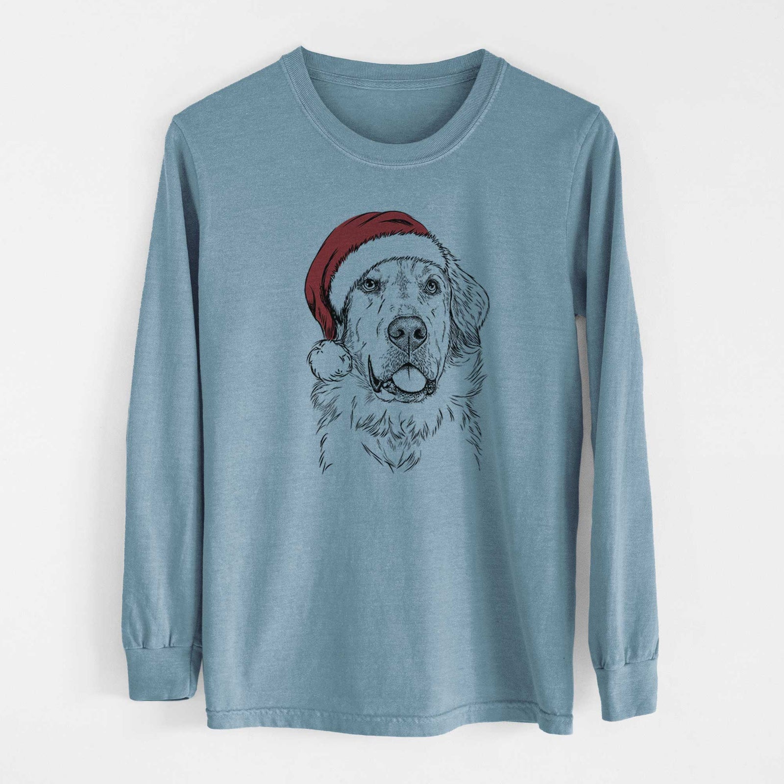 Santa Brophy the Great Pyrenees - Heavyweight 100% Cotton Long Sleeve