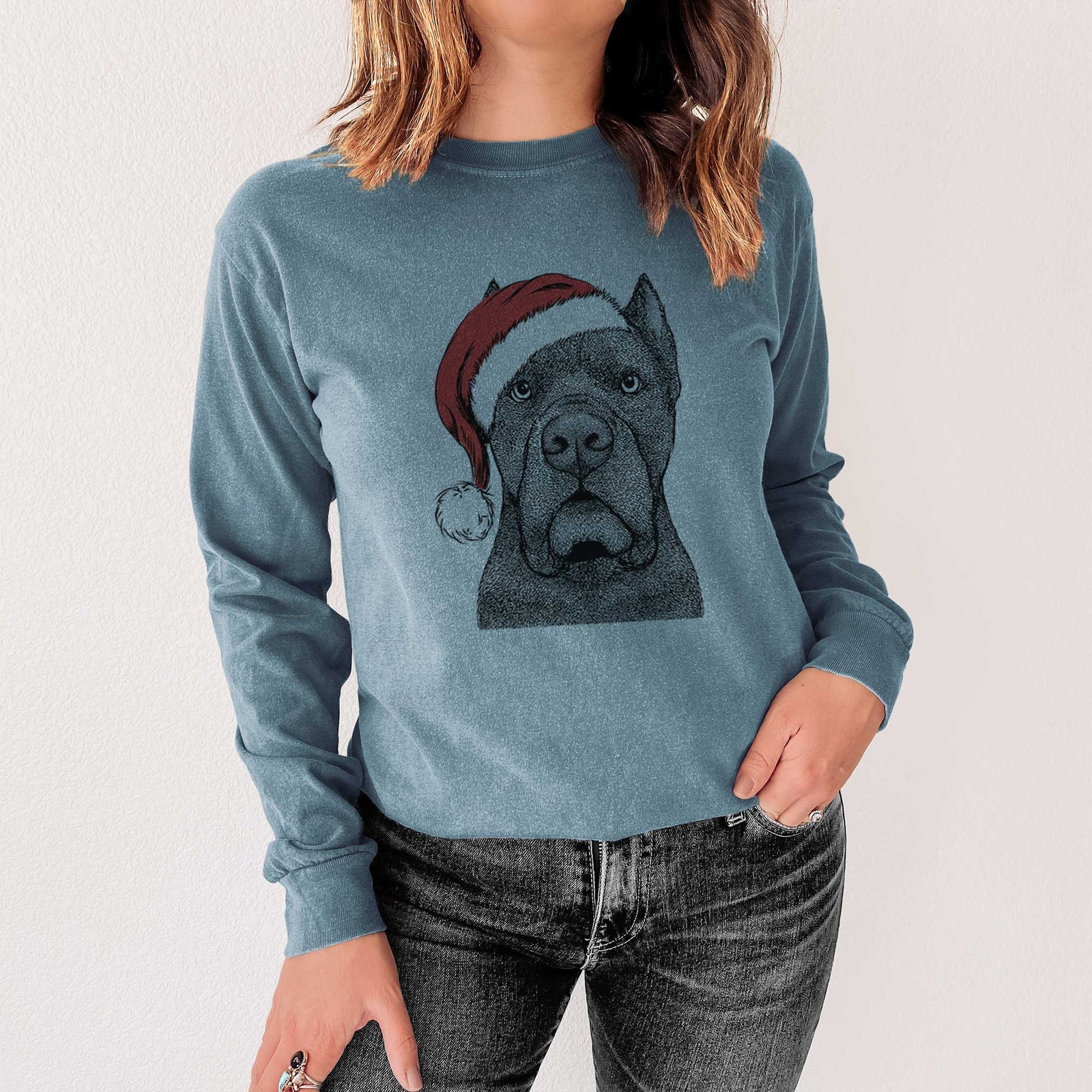 Santa Bruno the Cane Corso - Heavyweight 100% Cotton Long Sleeve