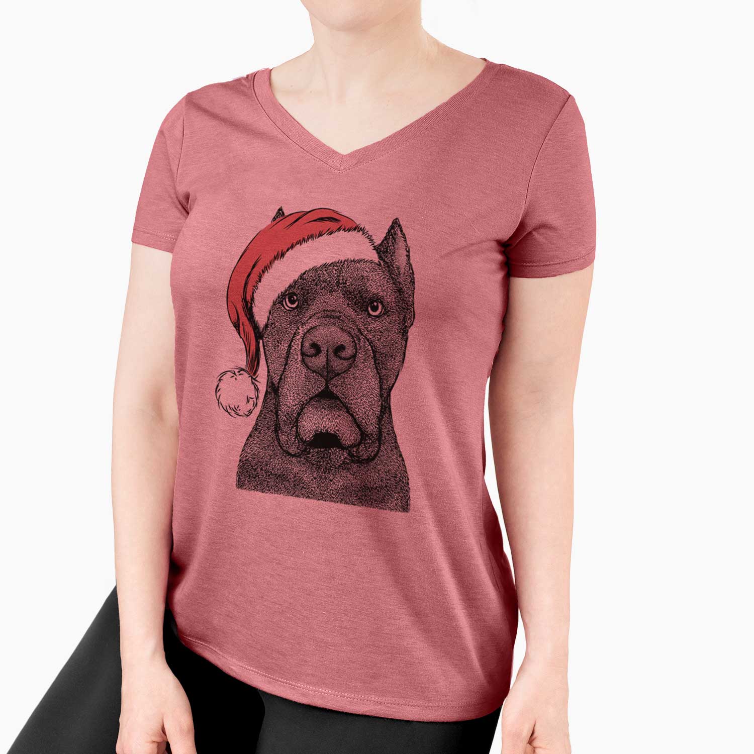 Santa Bruno the Cane Corso - Women's V-neck Shirt