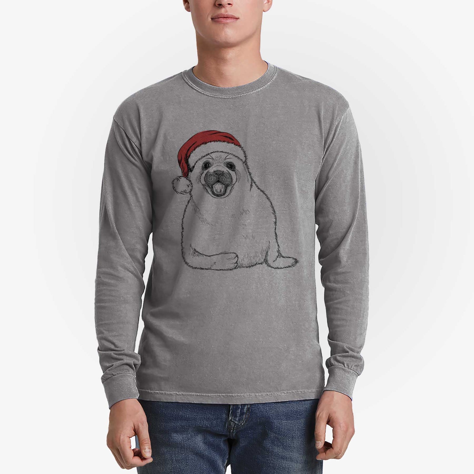 Santa Bub the Harp Seal - Heavyweight 100% Cotton Long Sleeve