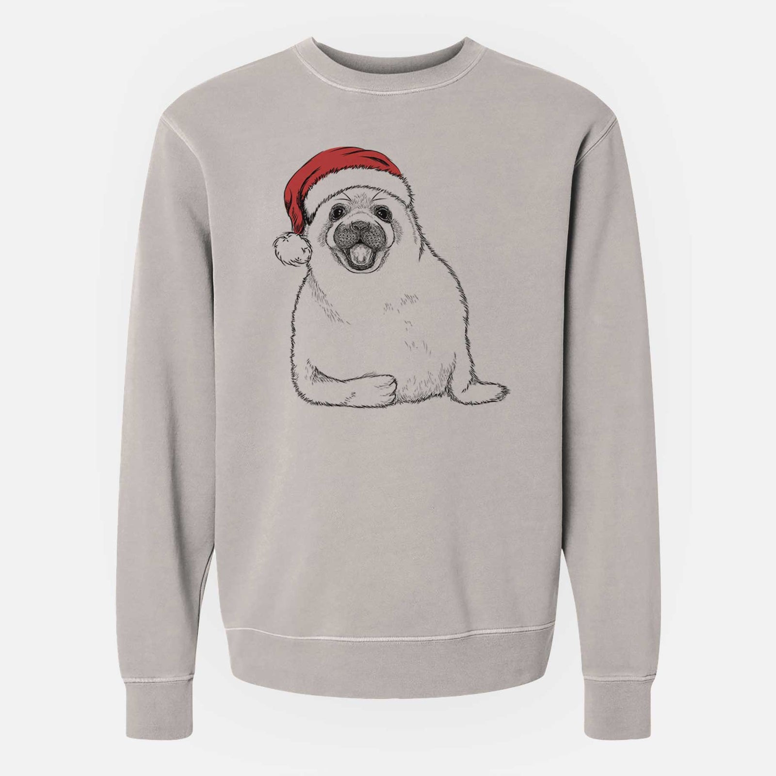 Santa Bub the Harp Seal - Unisex Pigment Dyed Crew Sweatshirt