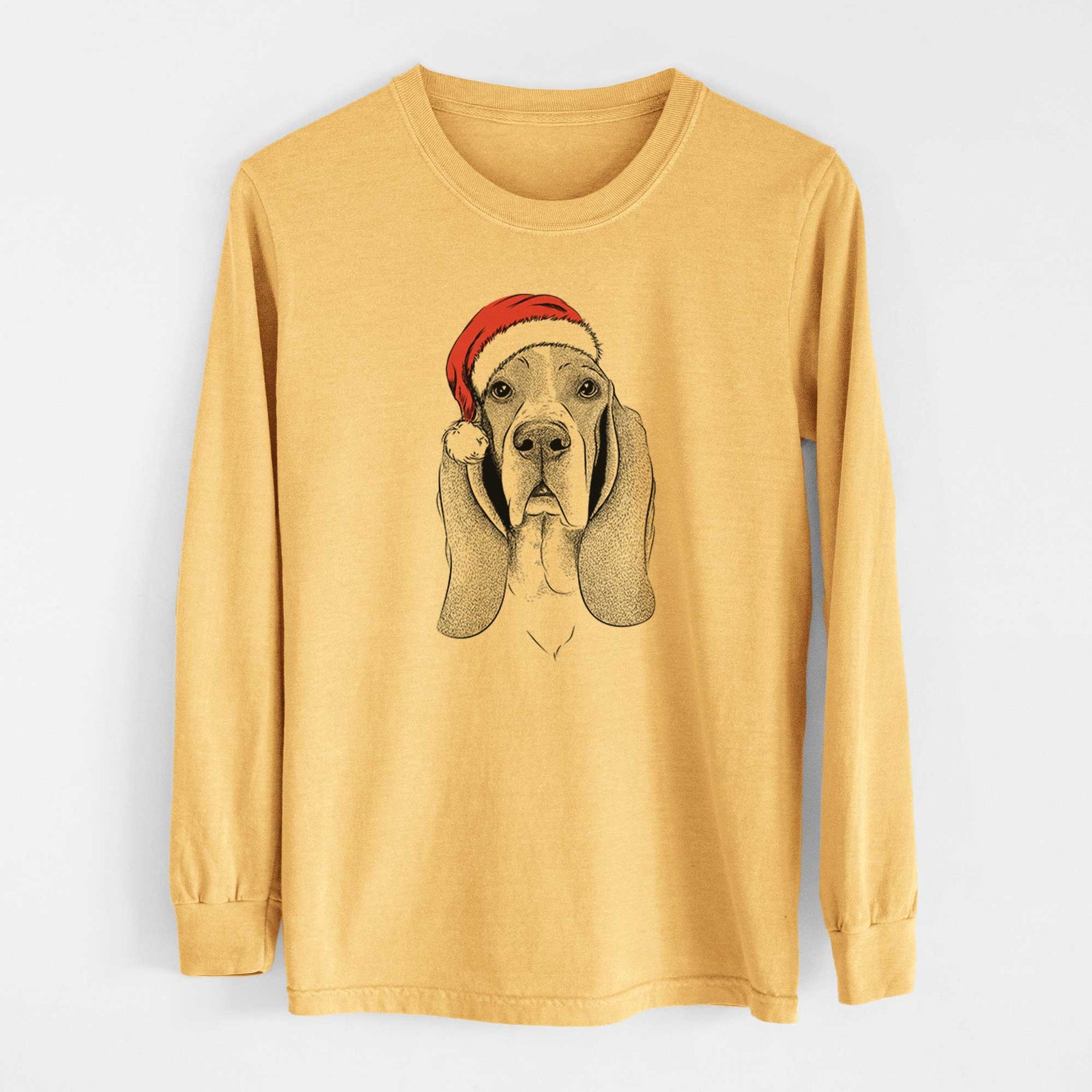 Santa Buckley the Basset Hound - Heavyweight 100% Cotton Long Sleeve