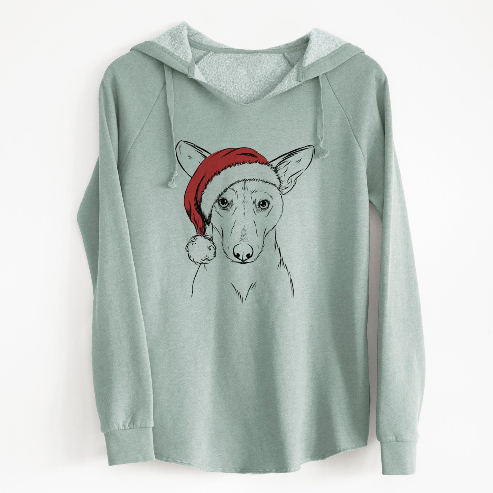 Santa Buff the Dorgi - Cali Wave Hooded Sweatshirt
