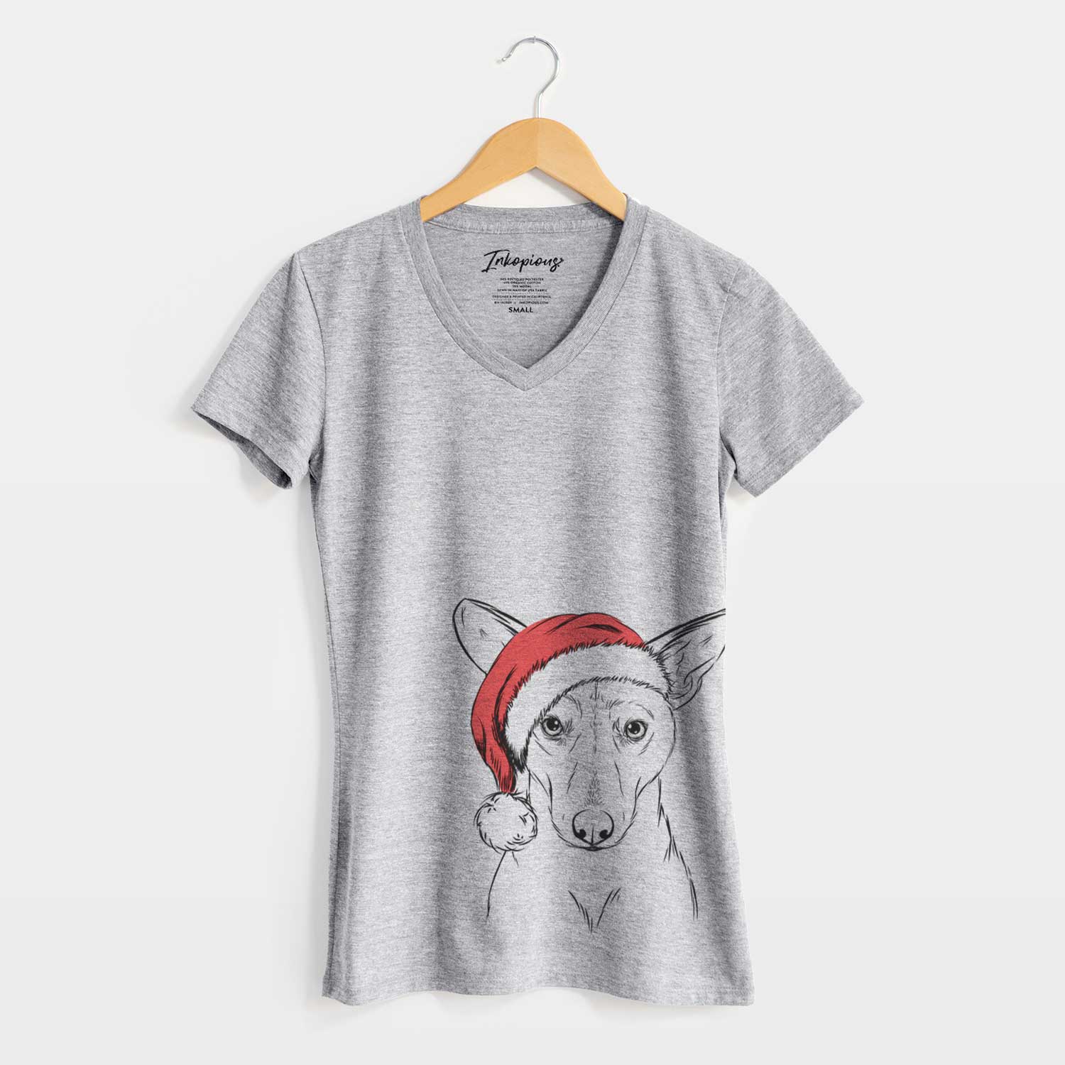 Santa Buff the Dorgi - Women's V-neck Shirt