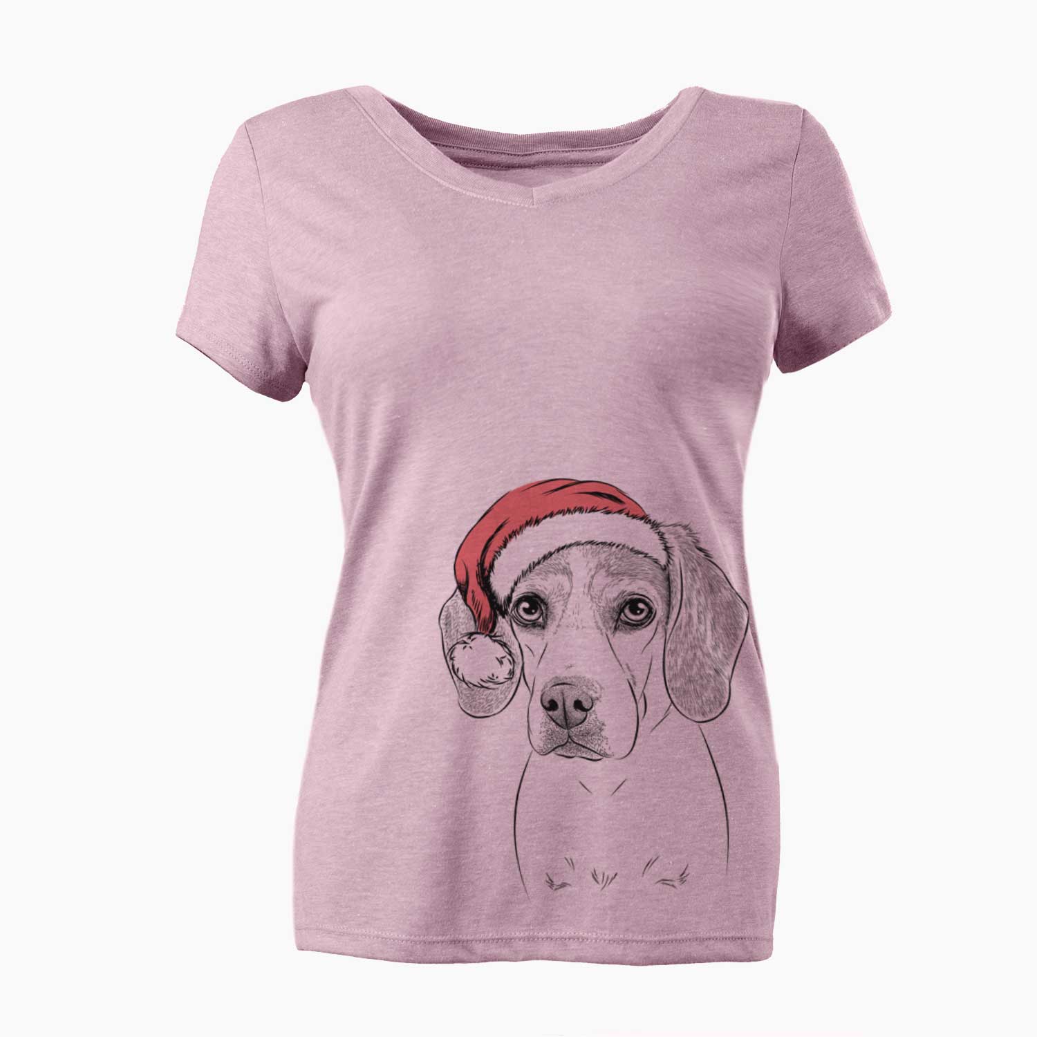 Santa Bumbee the Beagle - Women's V-neck Shirt