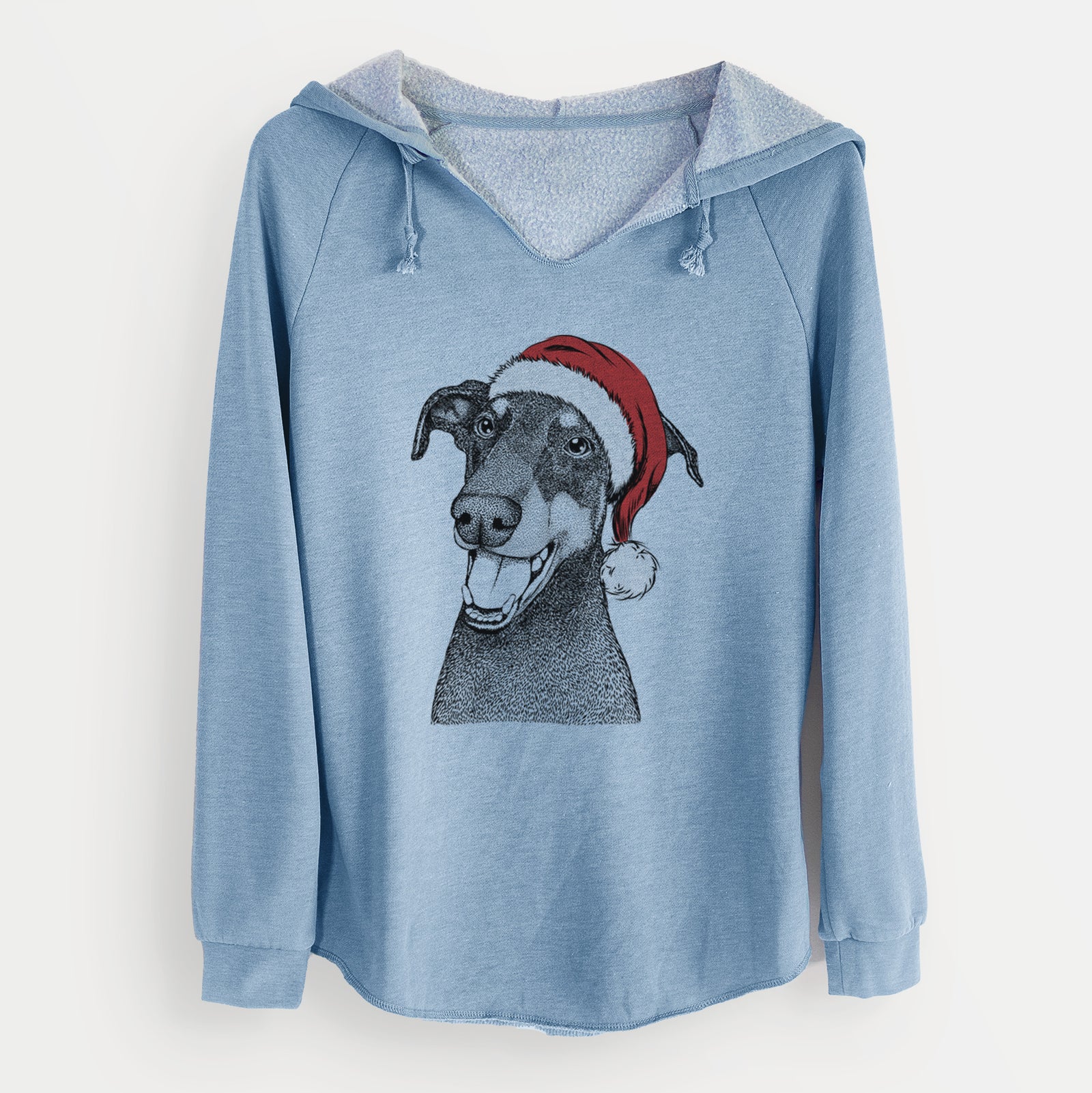 Santa Bunnie the Doberman Pinscher - Cali Wave Hooded Sweatshirt