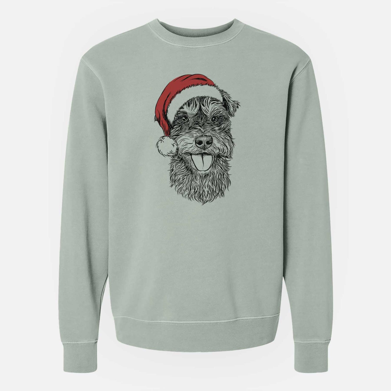 Santa Buster the Schnoodle - Unisex Pigment Dyed Crew Sweatshirt