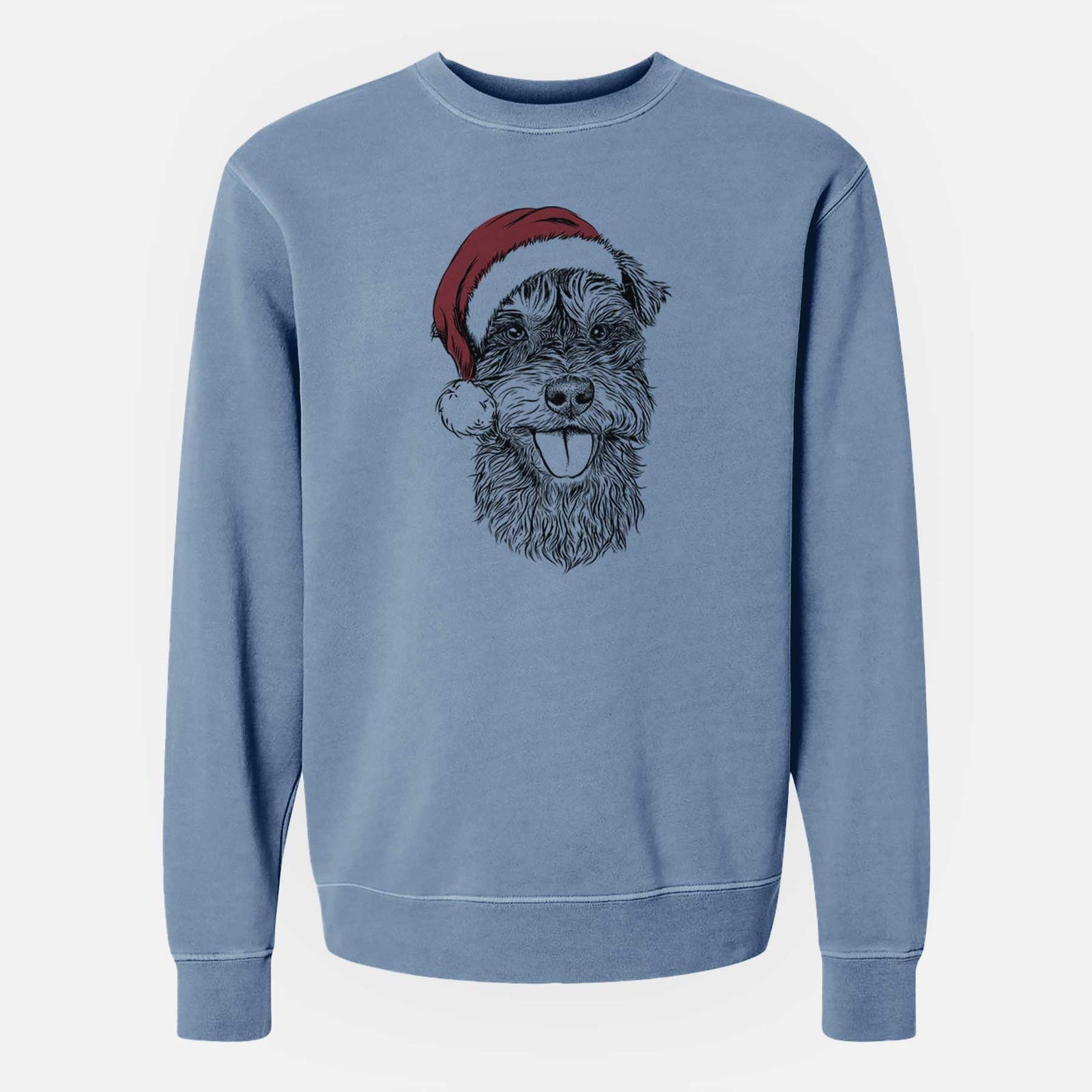 Santa Buster the Schnoodle - Unisex Pigment Dyed Crew Sweatshirt