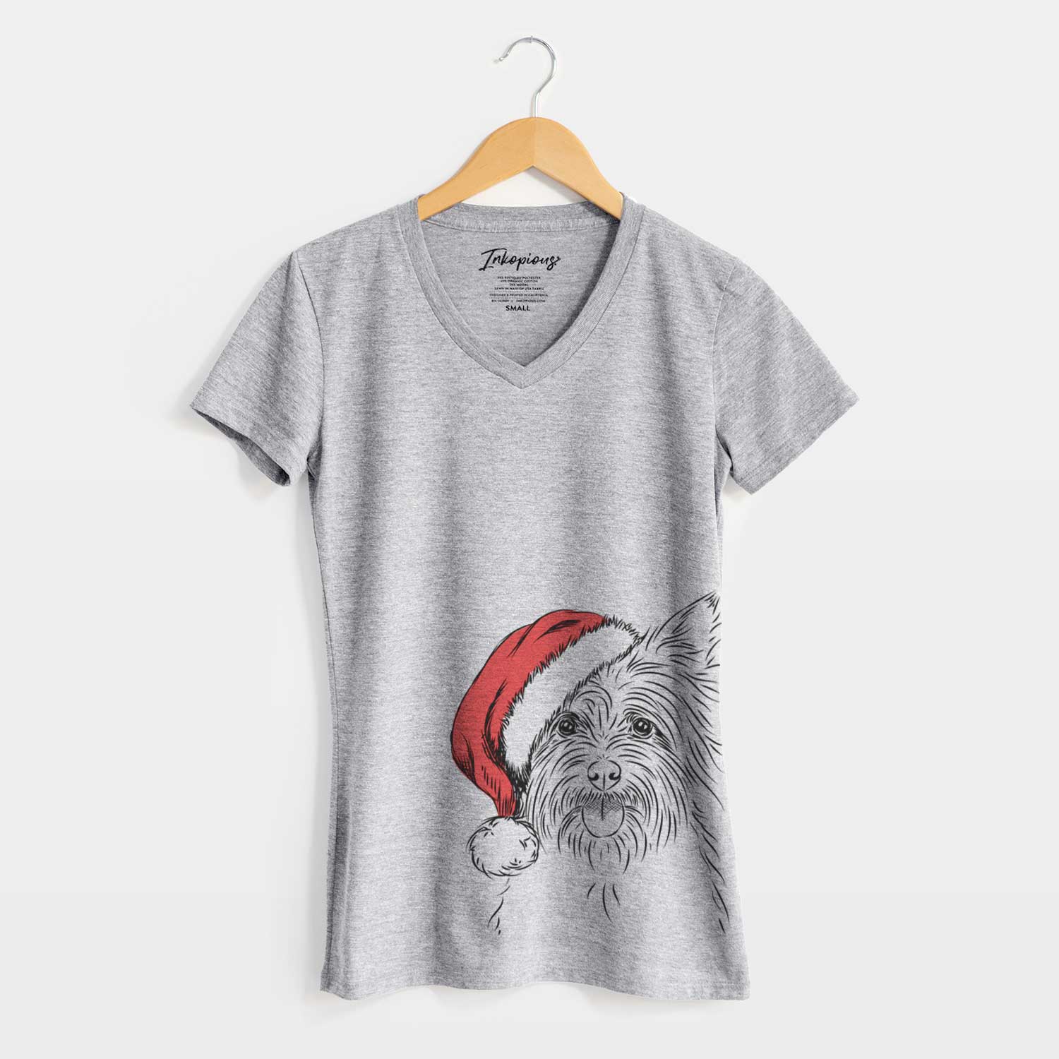 Santa Calum the Cairn Terrier - Women's V-neck Shirt