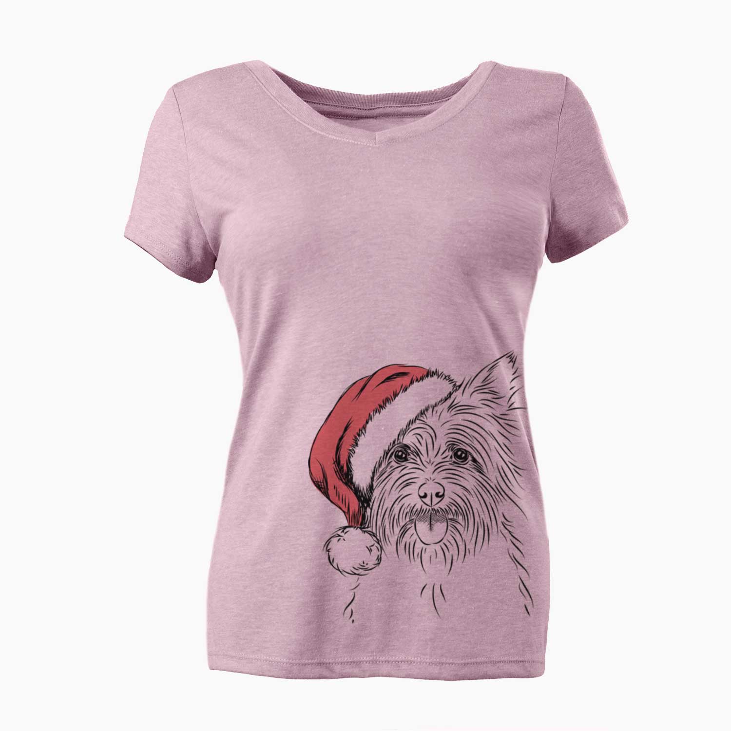 Santa Calum the Cairn Terrier - Women's V-neck Shirt