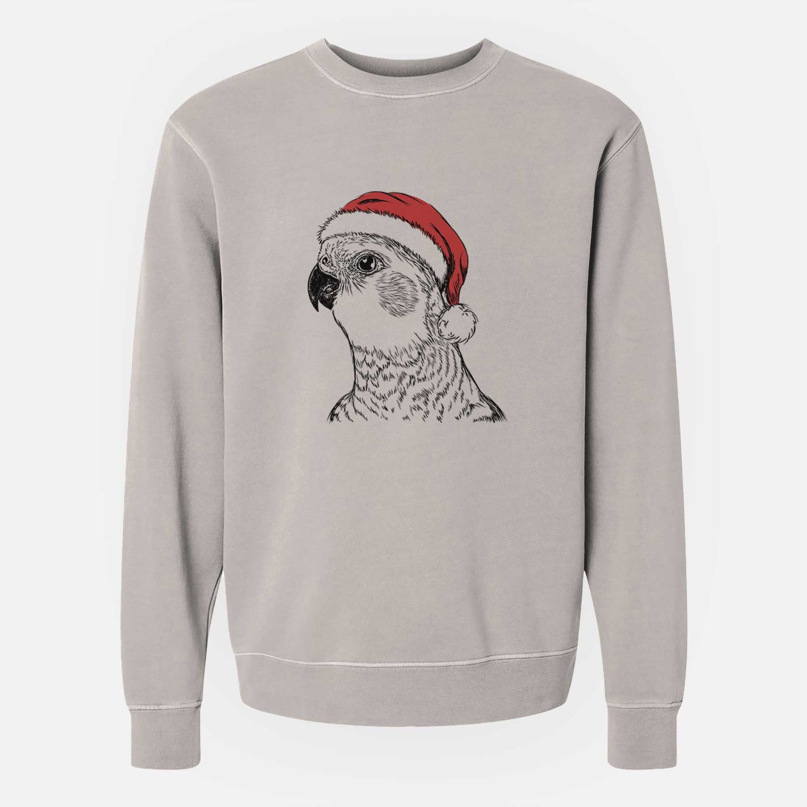 Santa Candy the Cockatiel - Unisex Pigment Dyed Crew Sweatshirt