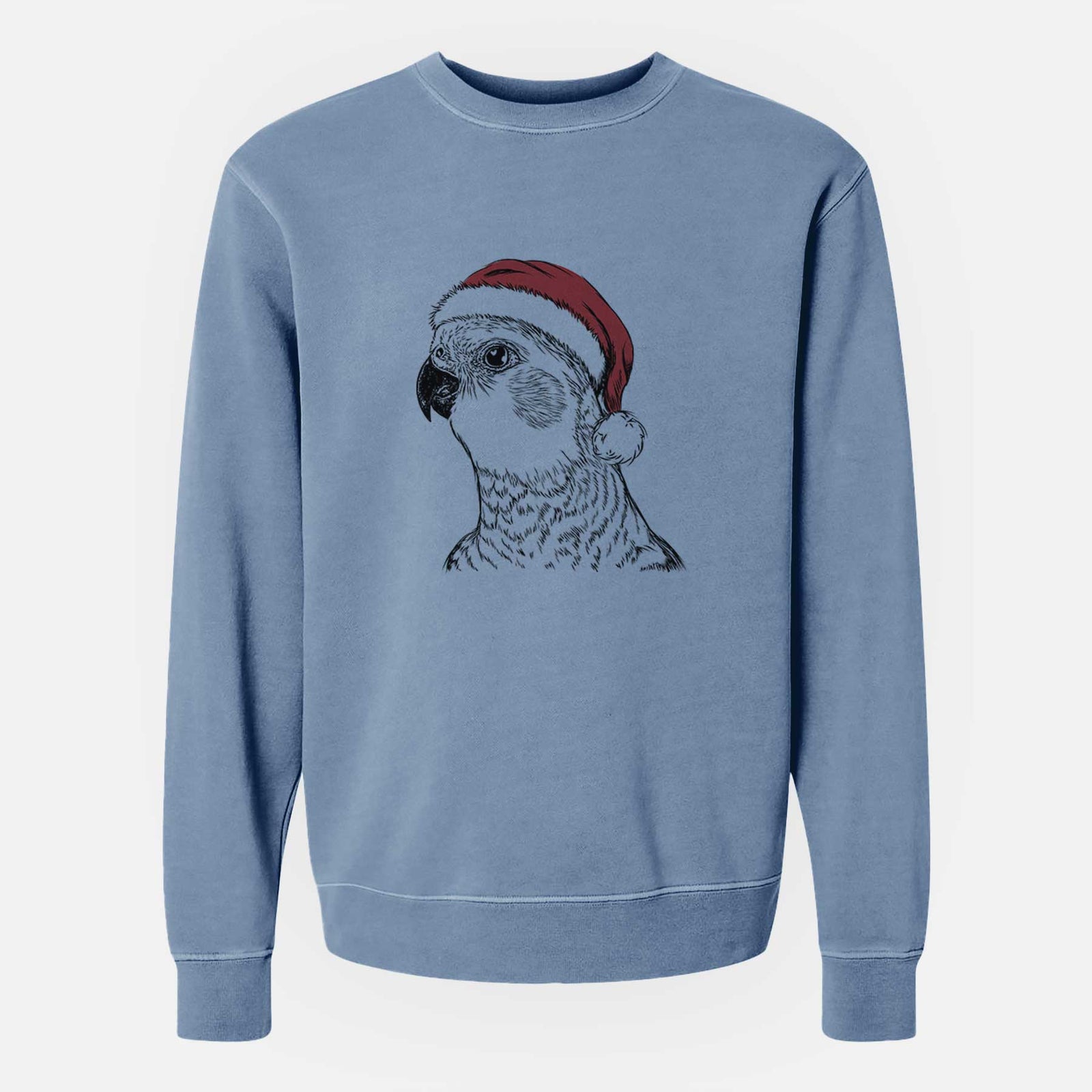 Santa Candy the Cockatiel - Unisex Pigment Dyed Crew Sweatshirt