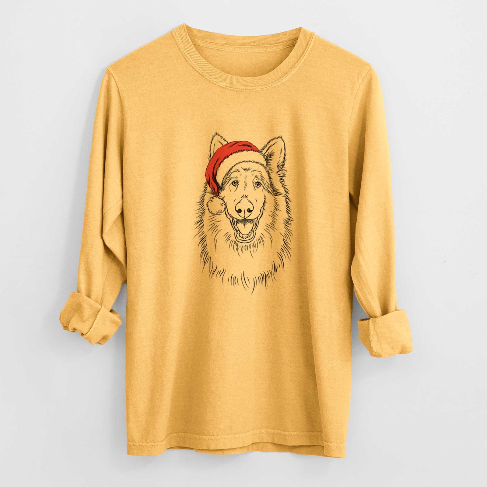 Santa Cannon the Rough Collie - Heavyweight 100% Cotton Long Sleeve