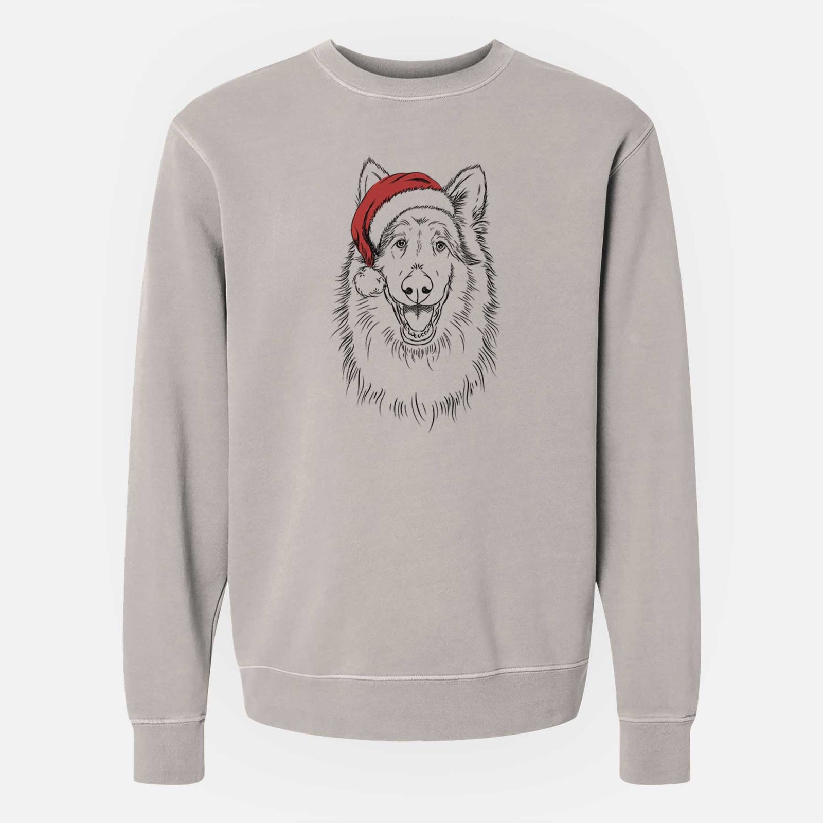 Santa Cannon the Rough Collie - Unisex Pigment Dyed Crew Sweatshirt