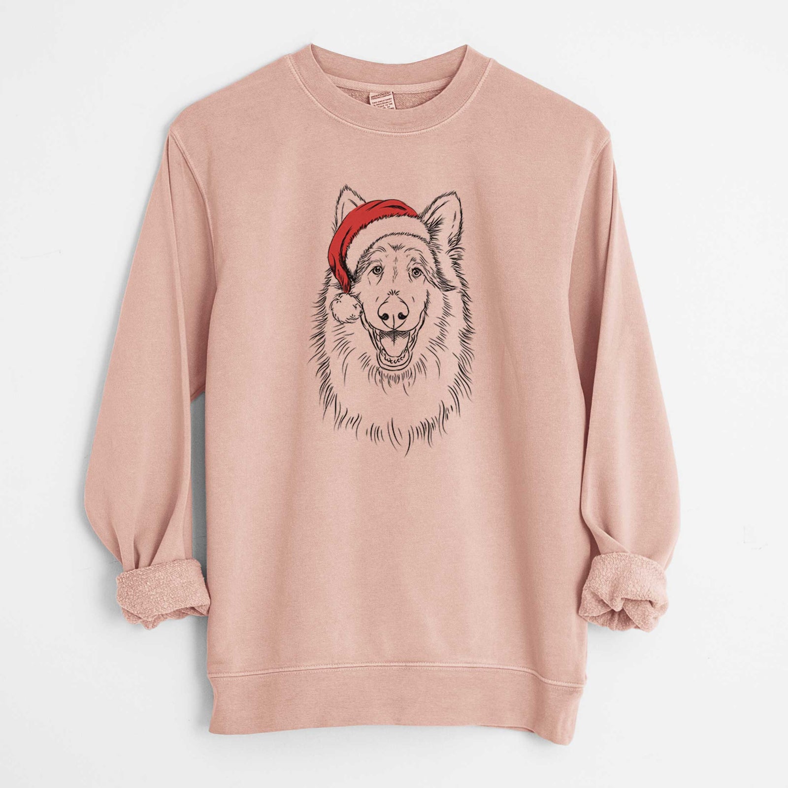 Santa Cannon the Rough Collie - Unisex Pigment Dyed Crew Sweatshirt