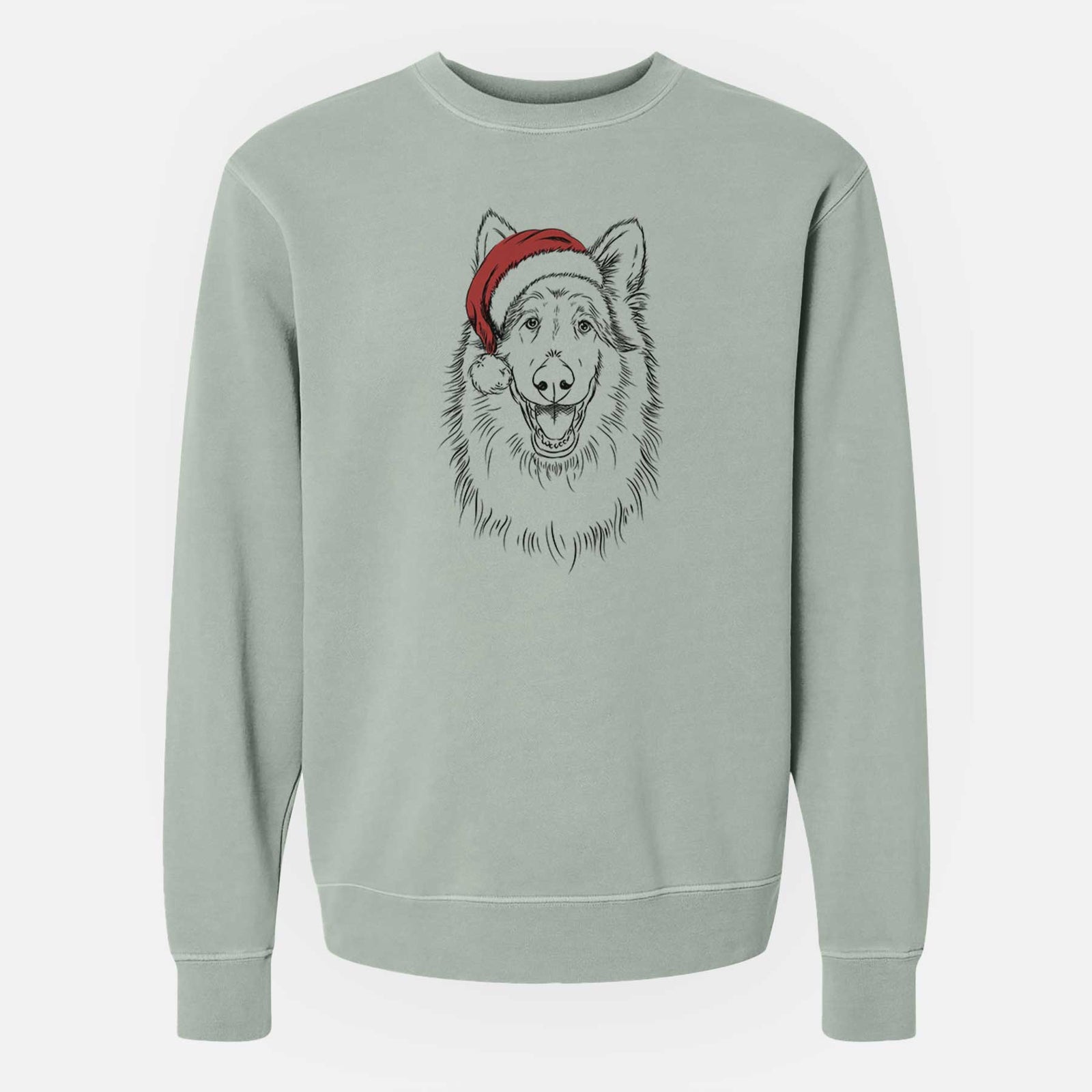 Santa Cannon the Rough Collie - Unisex Pigment Dyed Crew Sweatshirt