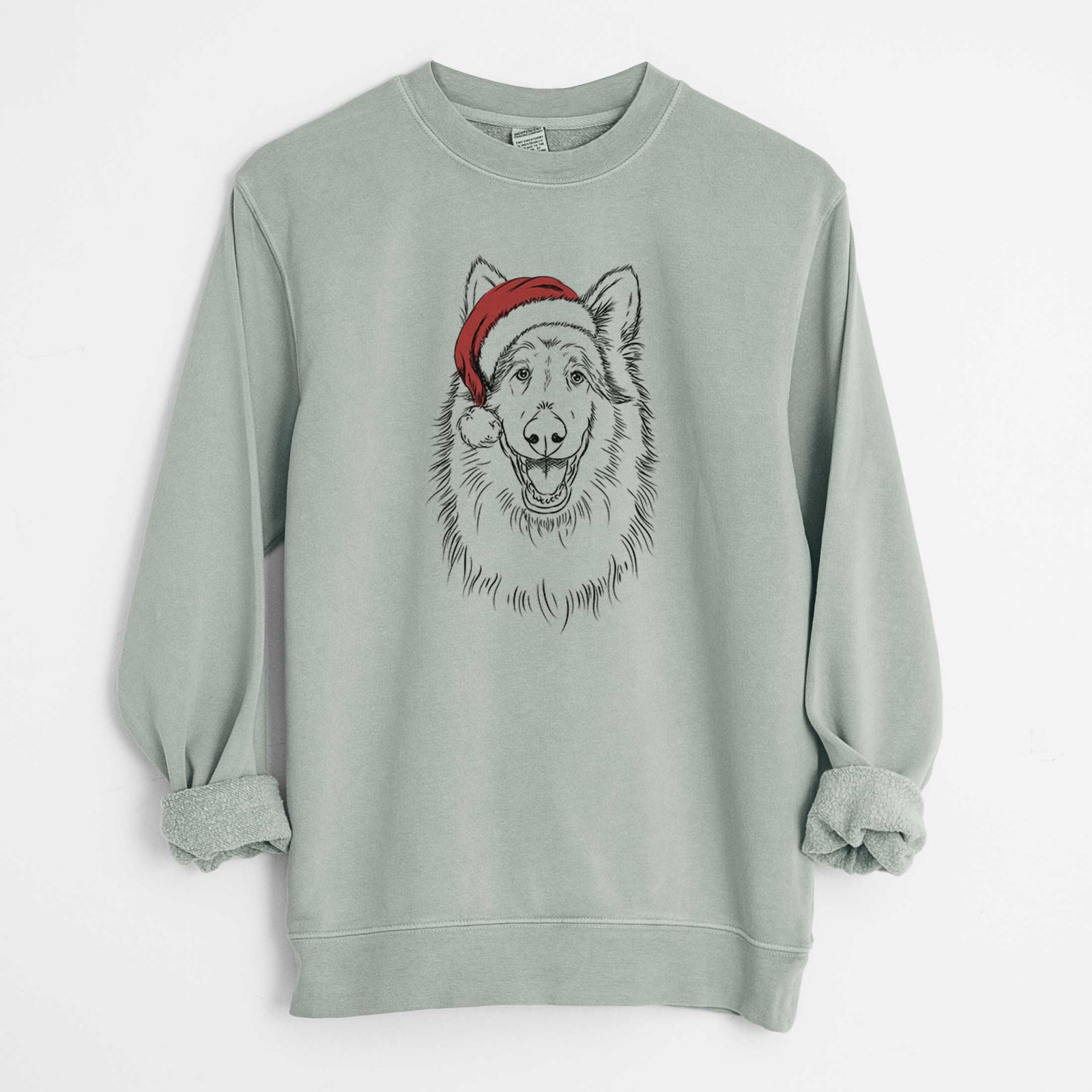 Santa Cannon the Rough Collie - Unisex Pigment Dyed Crew Sweatshirt