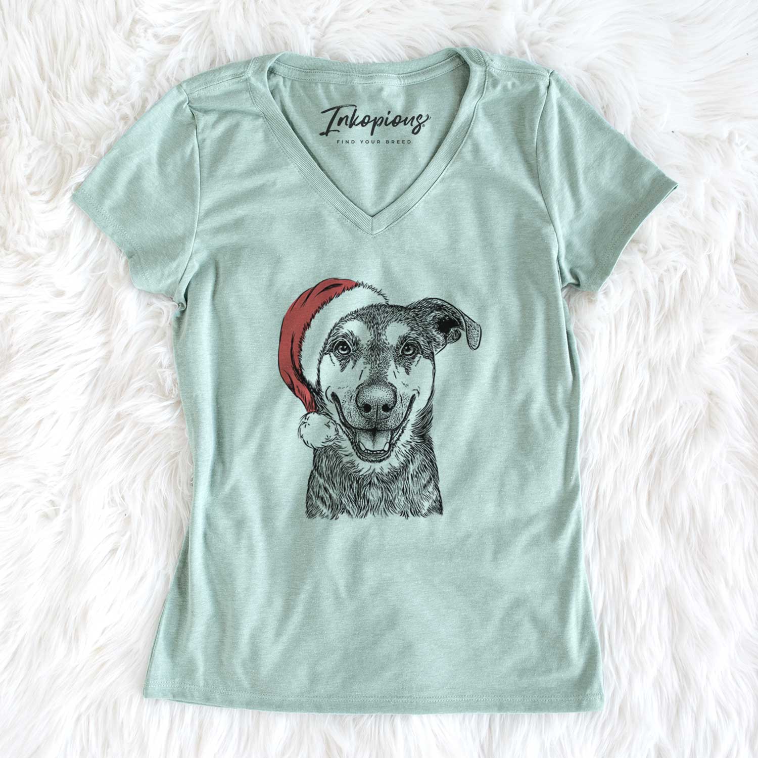Santa Case the Mixed Breed - Women's V-neck Shirt
