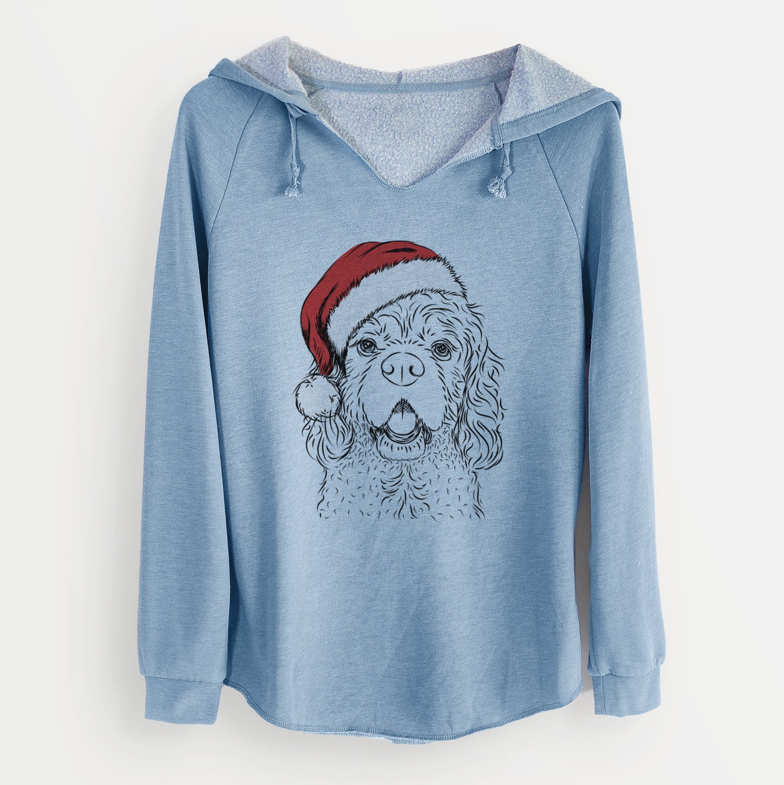 Santa Casey the American Cocker Spaniel - Cali Wave Hooded Sweatshirt