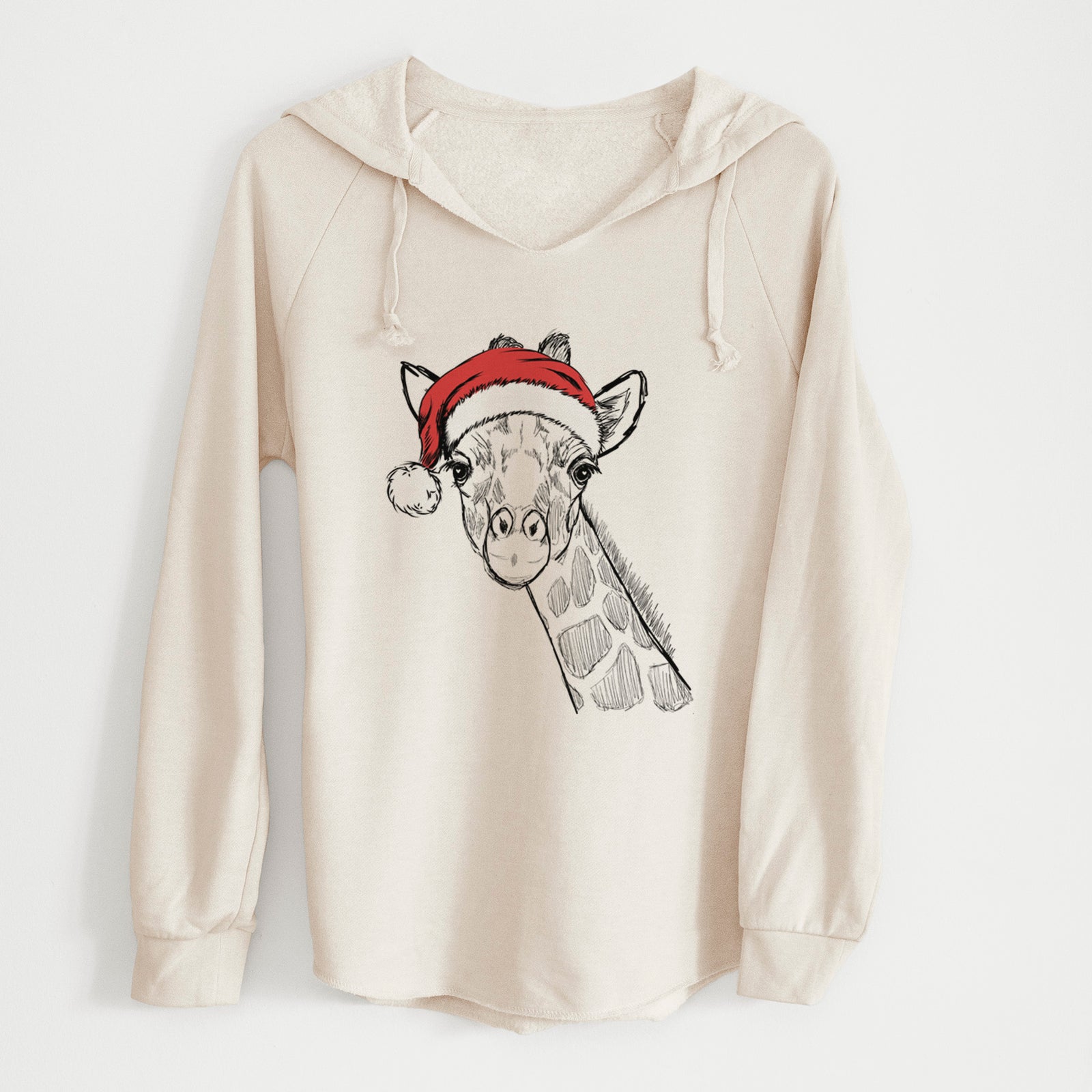 Santa Cedrick the Giraffe - Cali Wave Hooded Sweatshirt