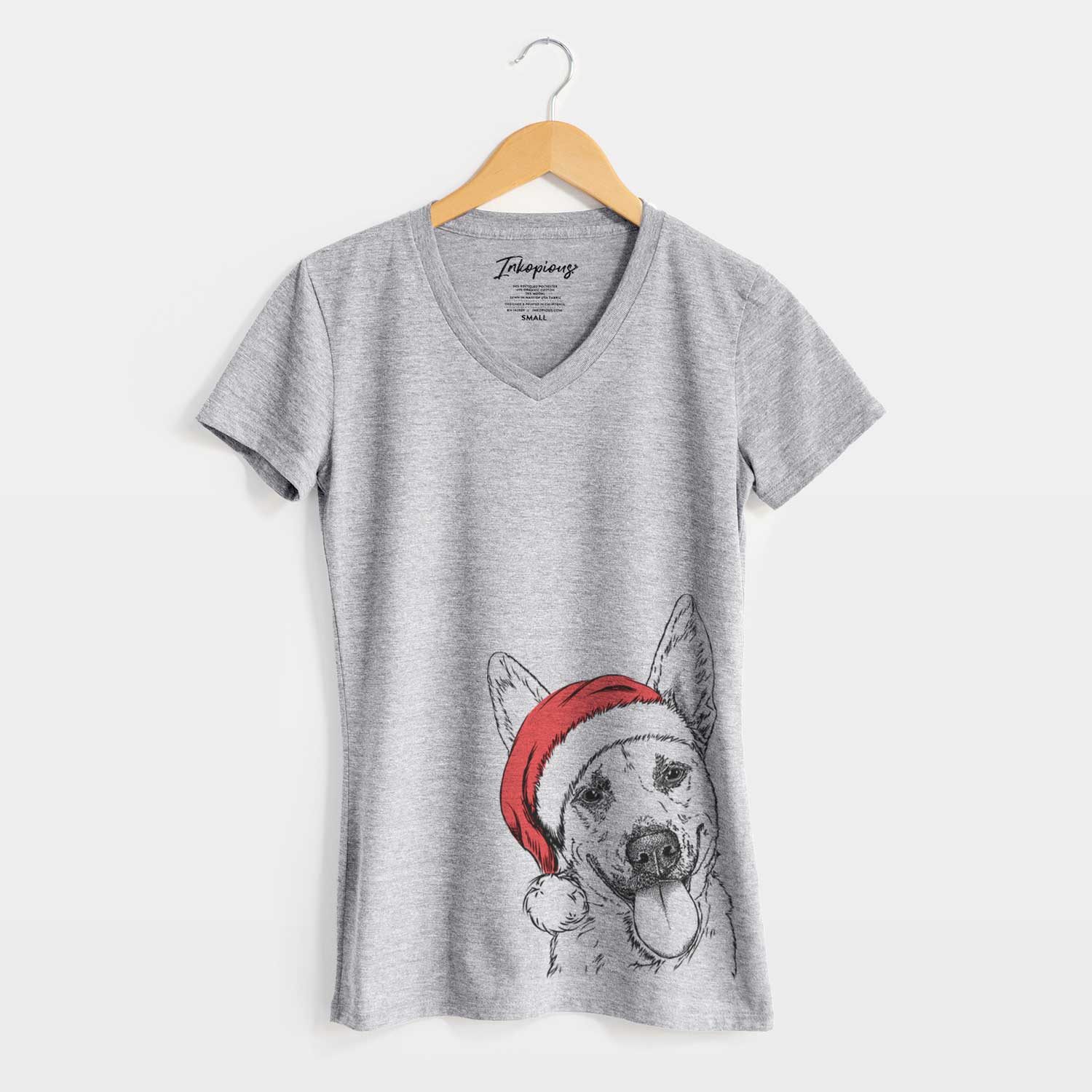 Santa Charlie the Mixed Breed - Women's V-neck Shirt