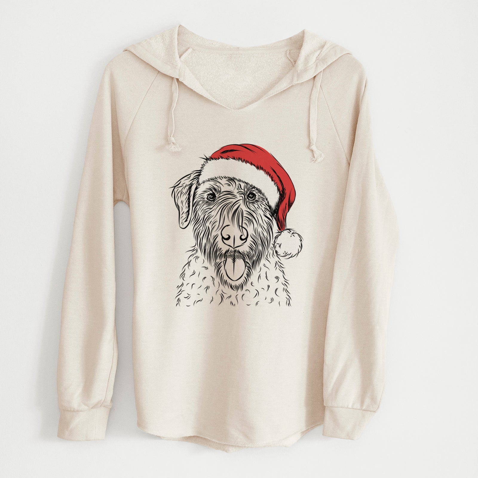 Santa Chester the Soft Coated Wheaten Terrier - Cali Wave Hooded Sweatshirt