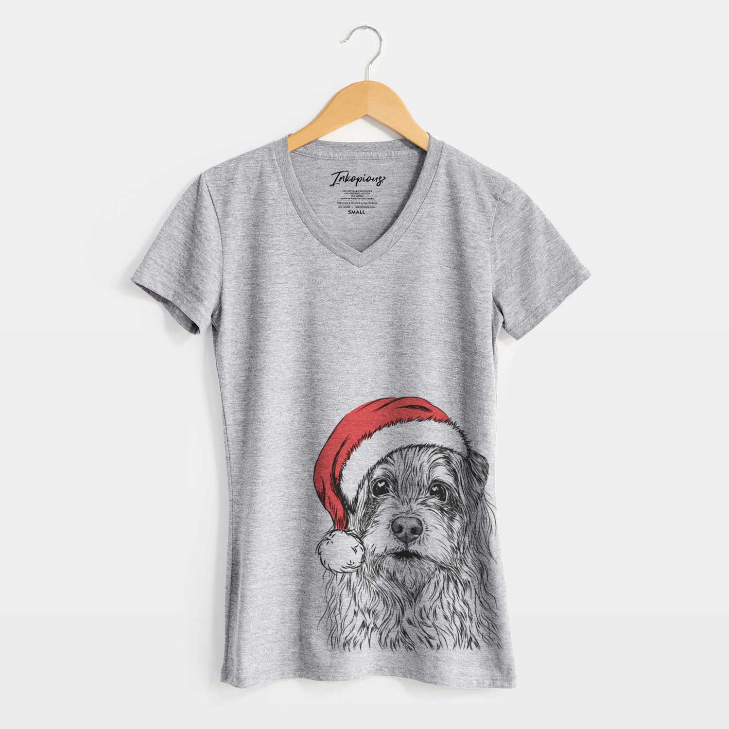 Santa Chester the Terrier Mix - Women's V-neck Shirt