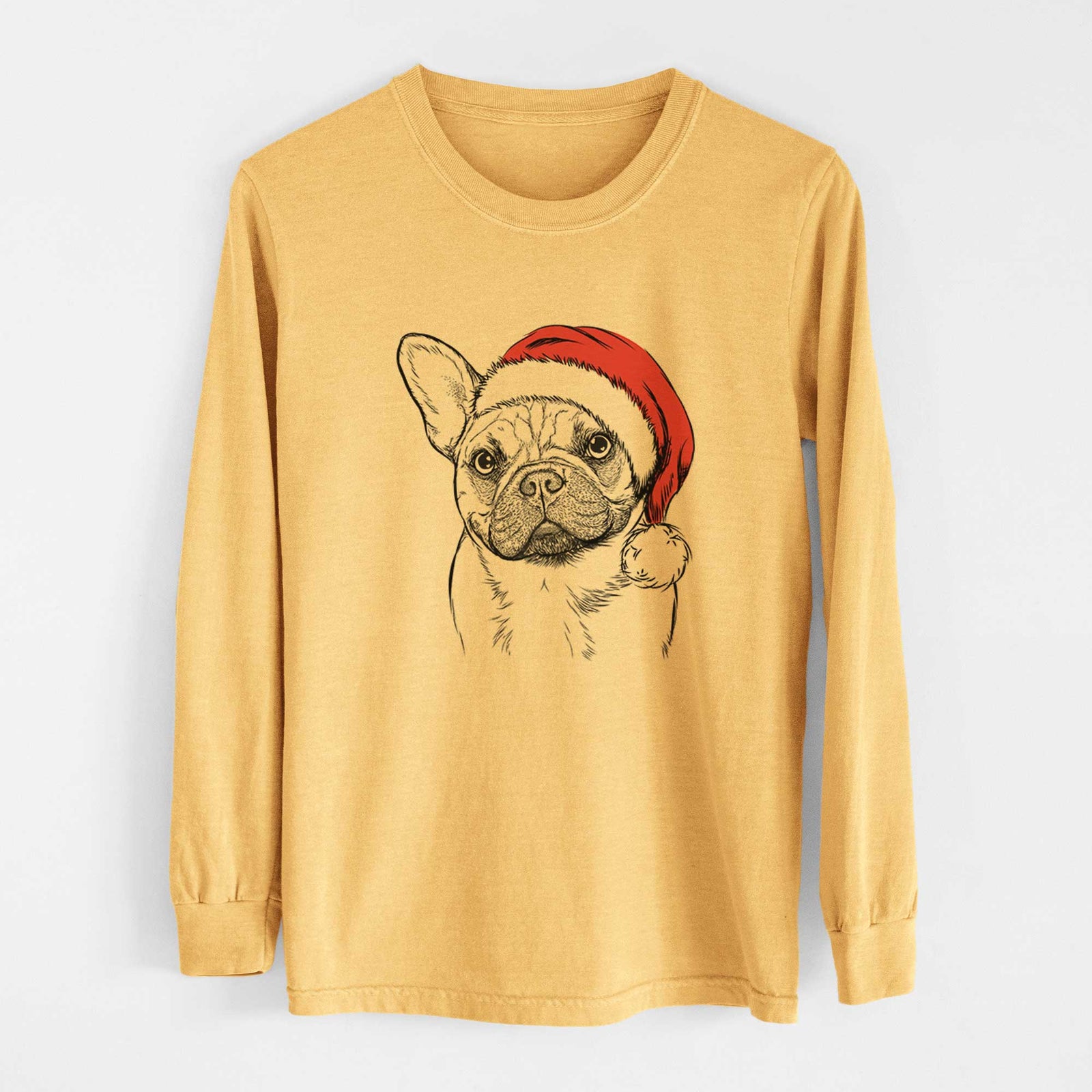 Santa Chew Chew the French Bulldog - Heavyweight 100% Cotton Long Sleeve