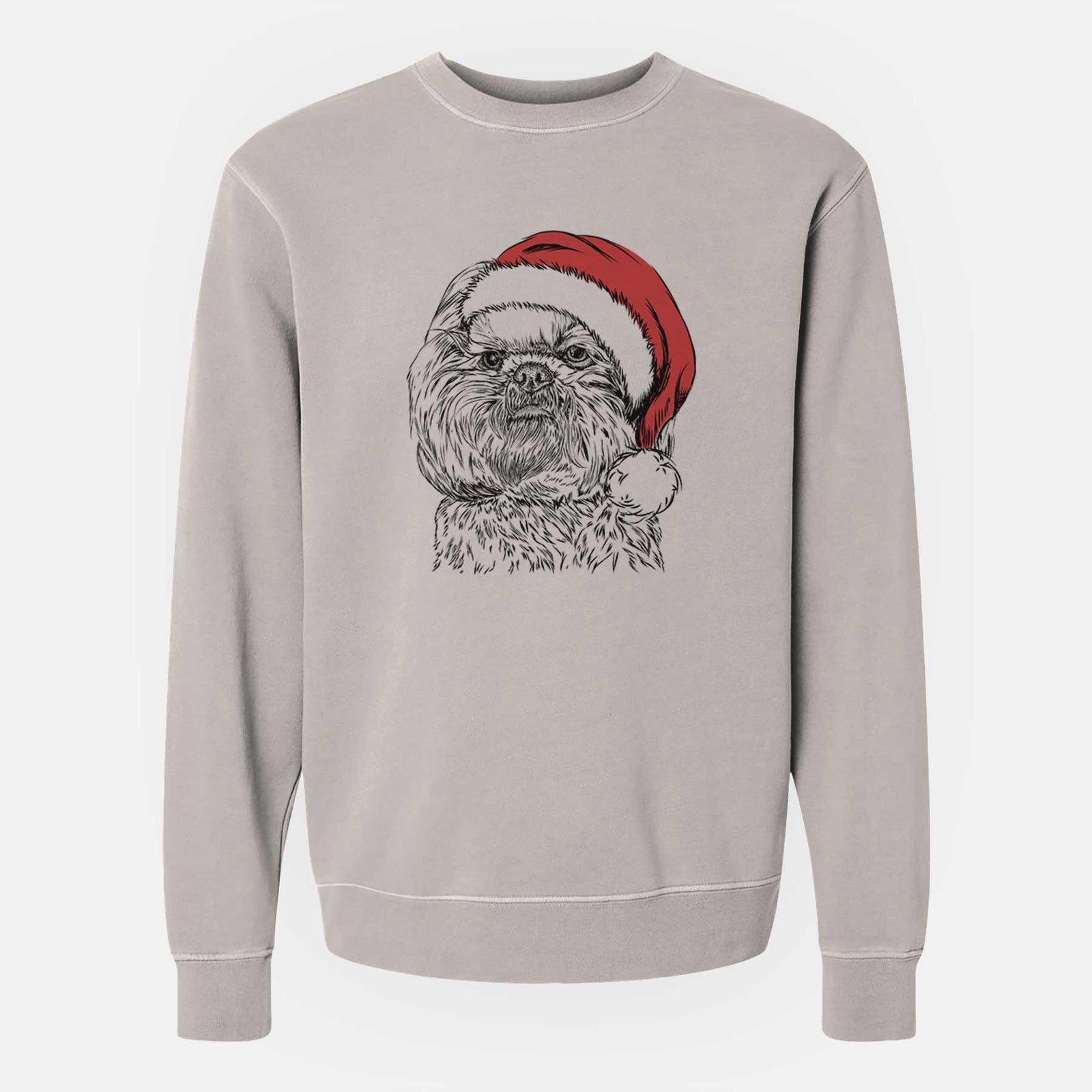Santa Chewie the Shih Tzu - Unisex Pigment Dyed Crew Sweatshirt
