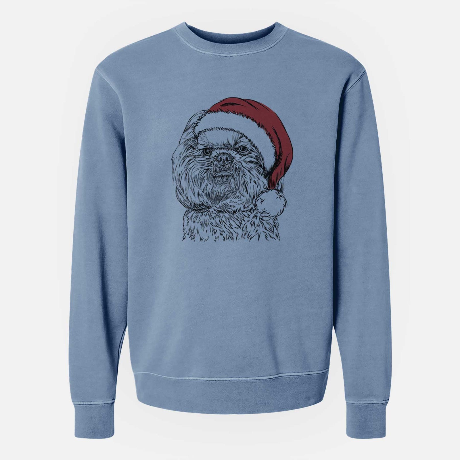 Santa Chewie the Shih Tzu - Unisex Pigment Dyed Crew Sweatshirt