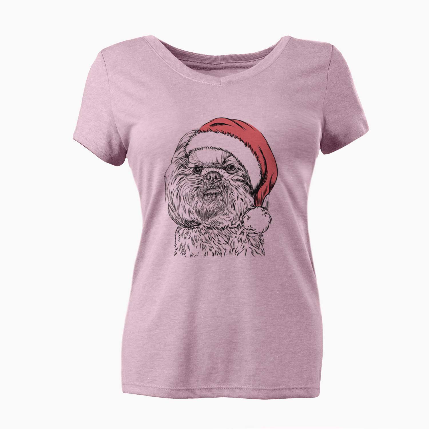 Santa Chewie the Shih Tzu - Women's V-neck Shirt