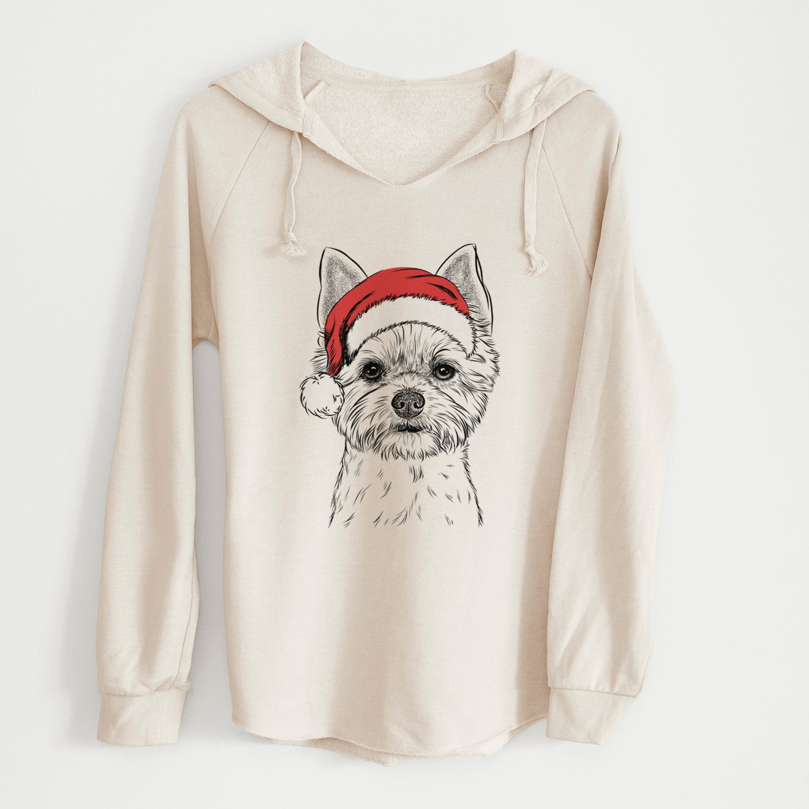 Santa Chewy the Yorkshire Terrier - Cali Wave Hooded Sweatshirt