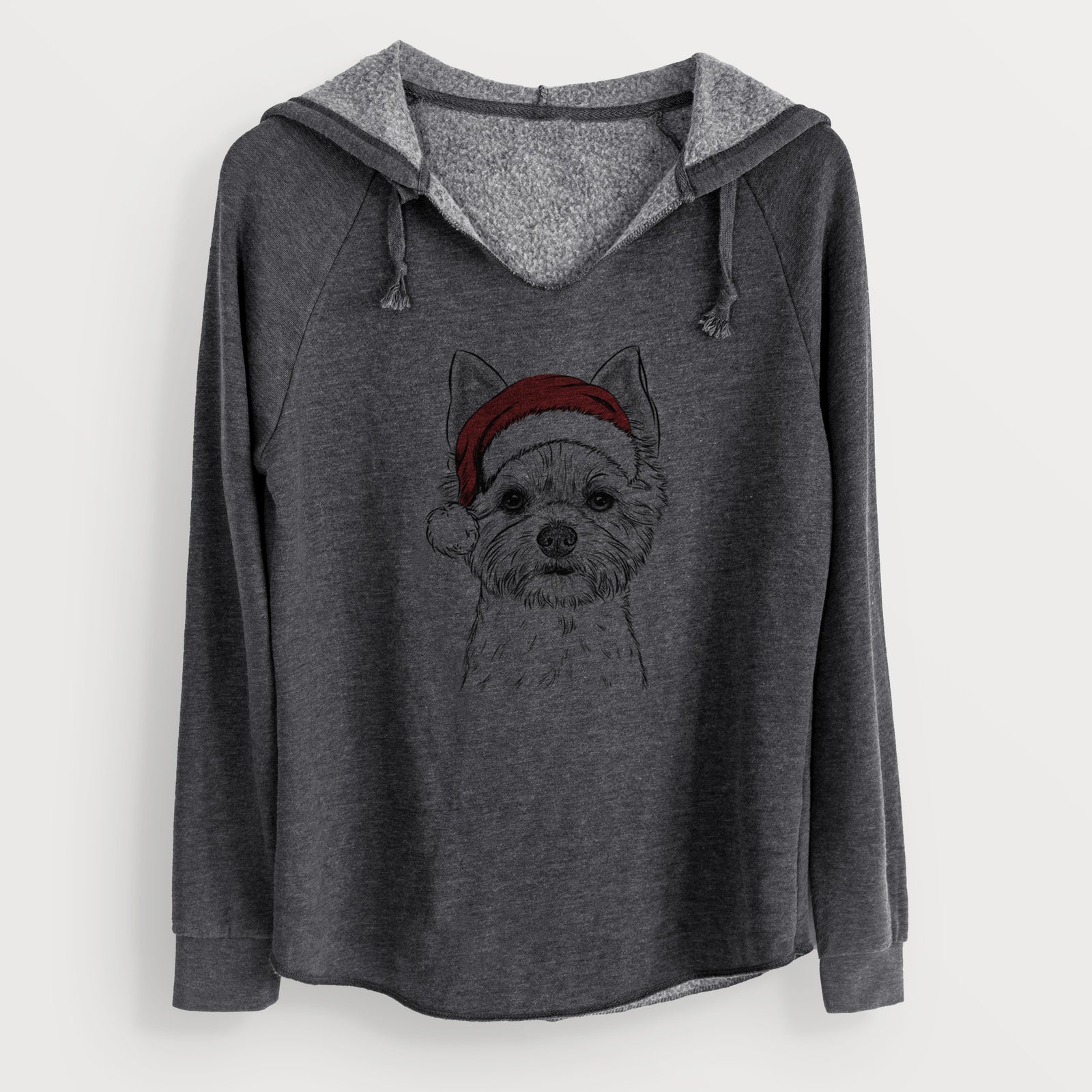 Santa Chewy the Yorkshire Terrier - Cali Wave Hooded Sweatshirt