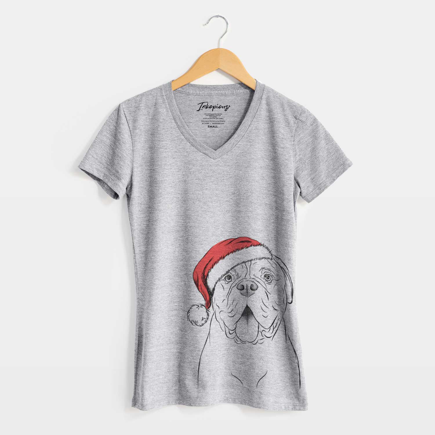 Santa Chief the Boxer Bulldog Mix - Women's V-neck Shirt