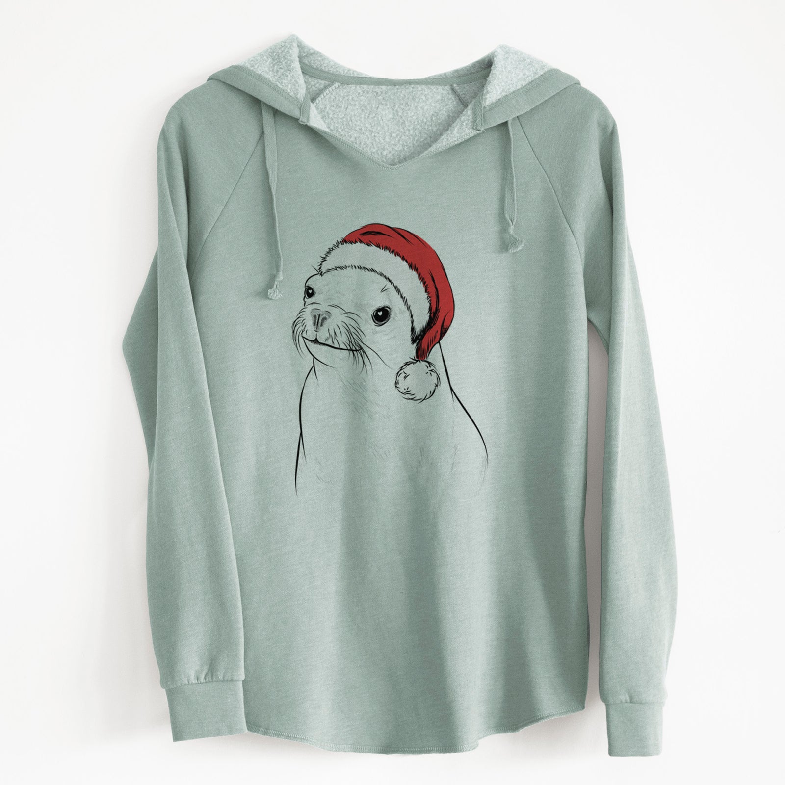Santa Chip the California Sea Lion - Cali Wave Hooded Sweatshirt
