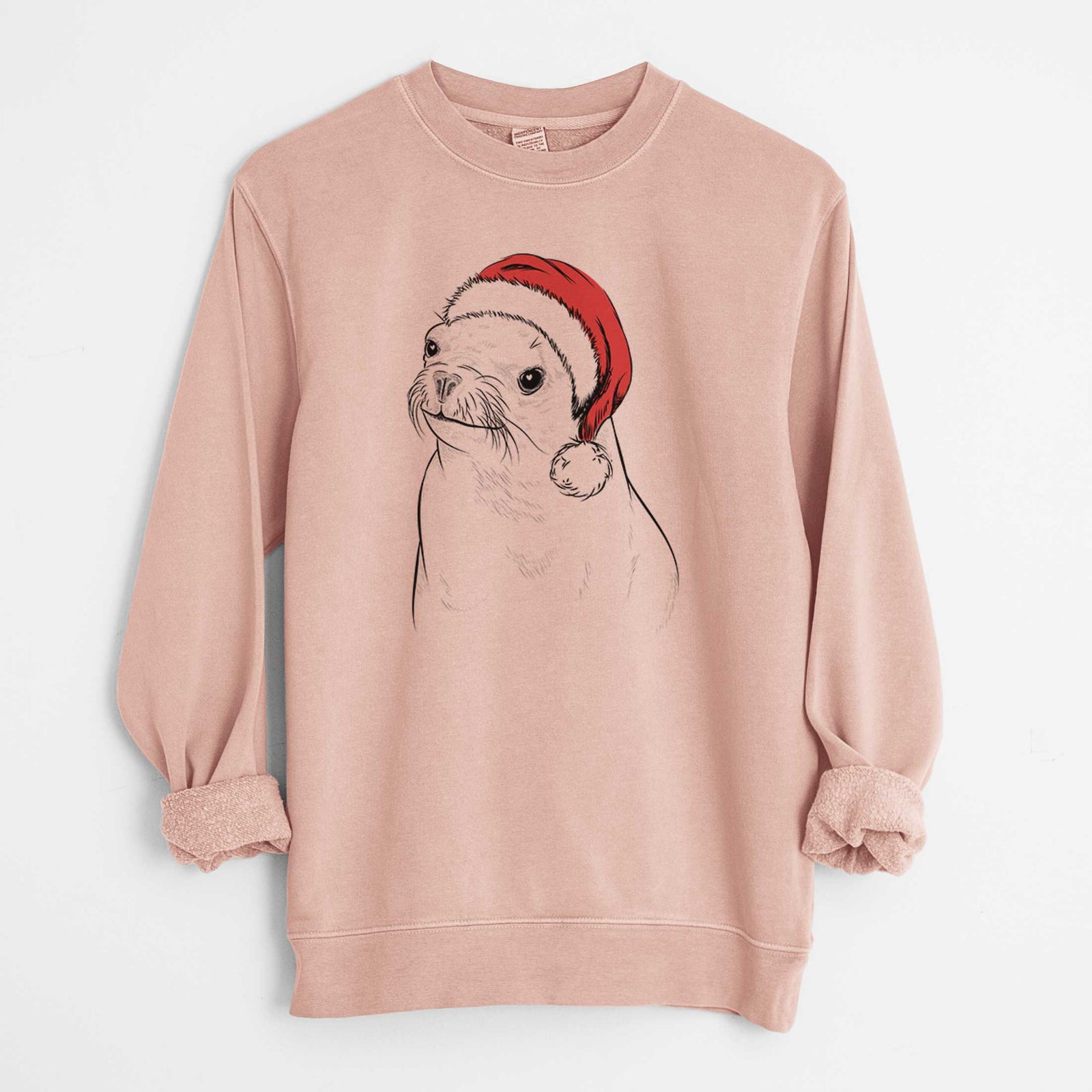 Santa Chip the California Sea Lion - Unisex Pigment Dyed Crew Sweatshirt