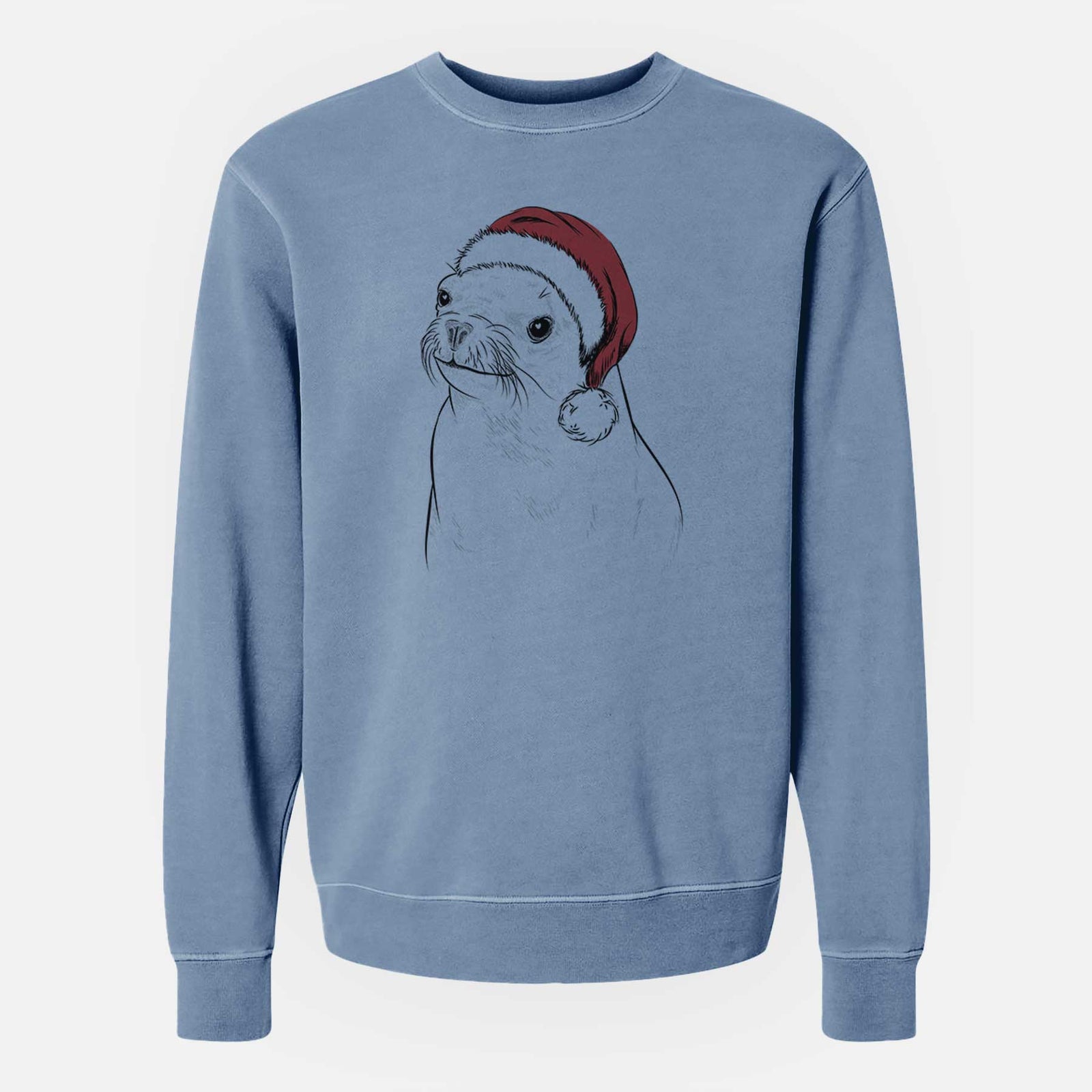 Santa Chip the California Sea Lion - Unisex Pigment Dyed Crew Sweatshirt