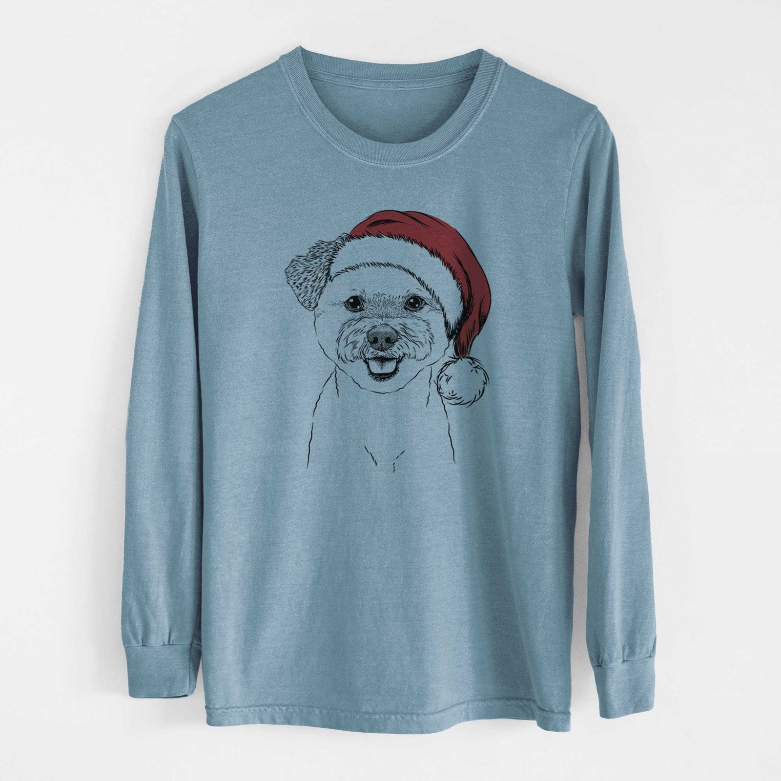 Santa Chippy the Mixed Breed - Heavyweight 100% Cotton Long Sleeve