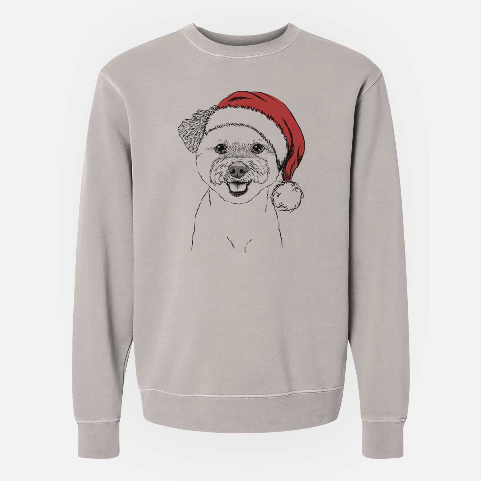 Santa Chippy the Mixed Breed - Unisex Pigment Dyed Crew Sweatshirt