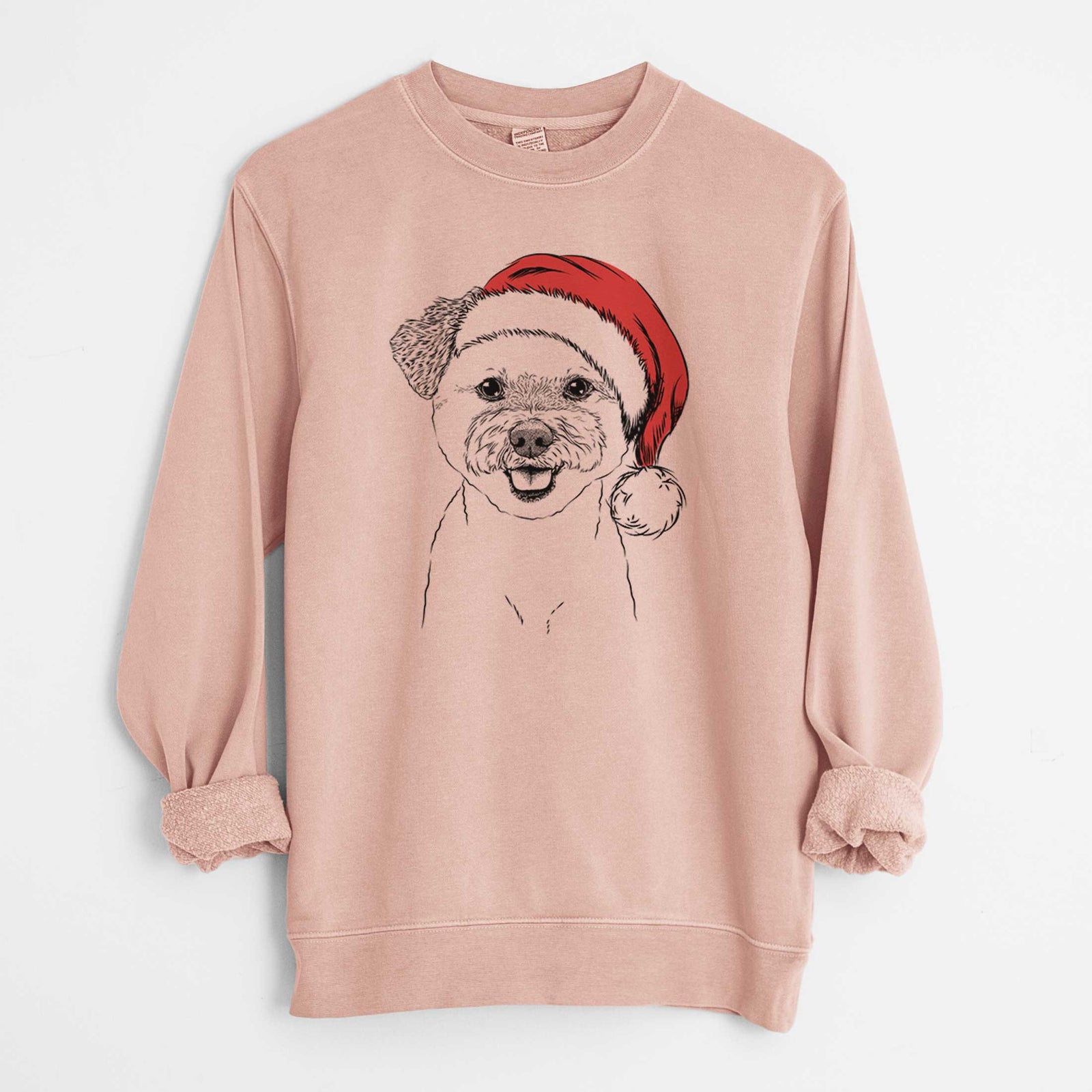 Santa Chippy the Mixed Breed - Unisex Pigment Dyed Crew Sweatshirt