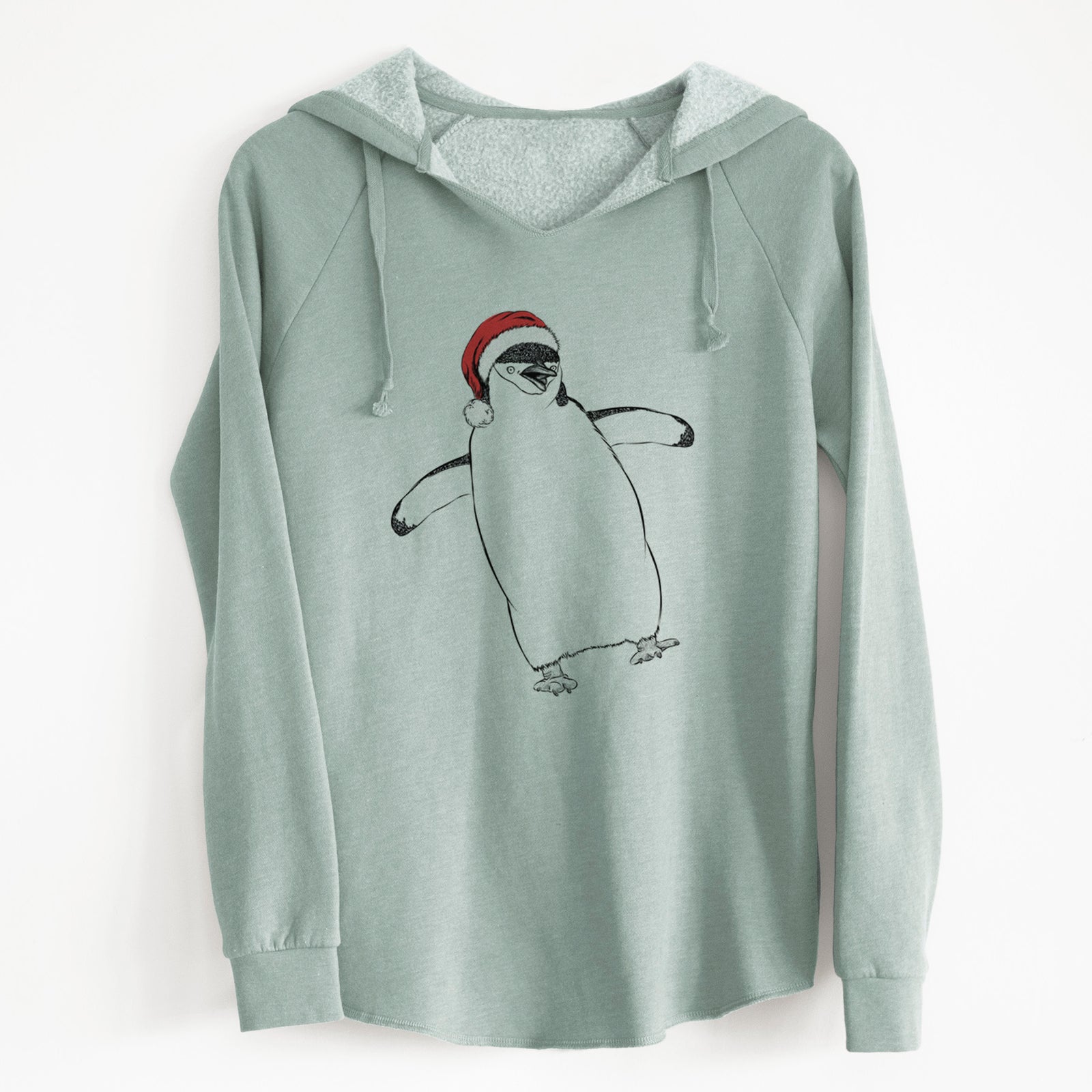 Santa Chive the Chinstrap Penguin - Cali Wave Hooded Sweatshirt