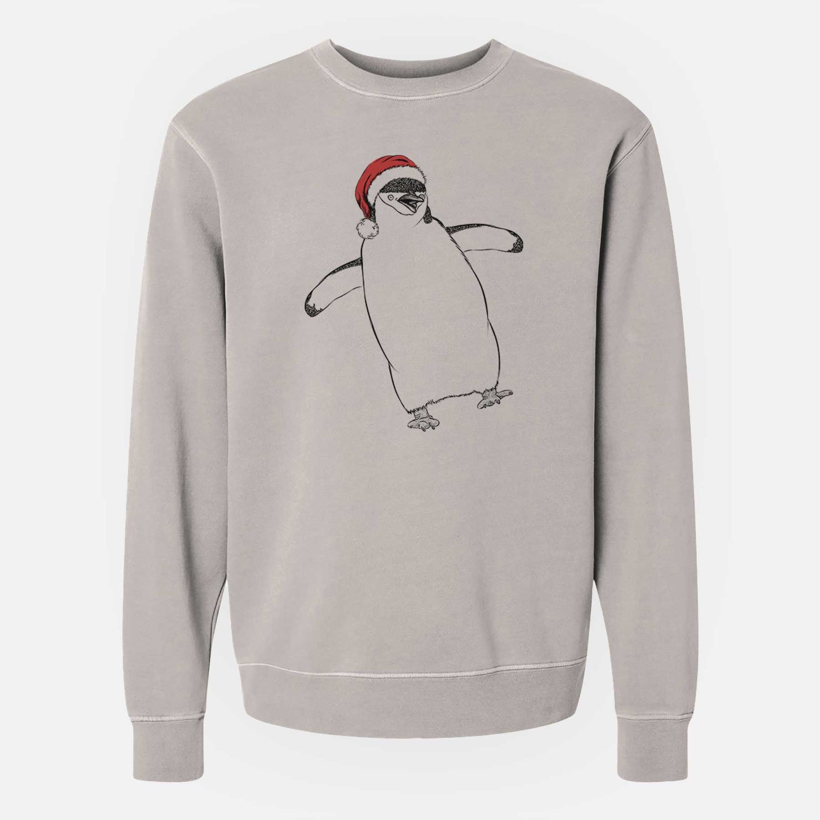 Santa Chive the Chinstrap Penguin - Unisex Pigment Dyed Crew Sweatshirt