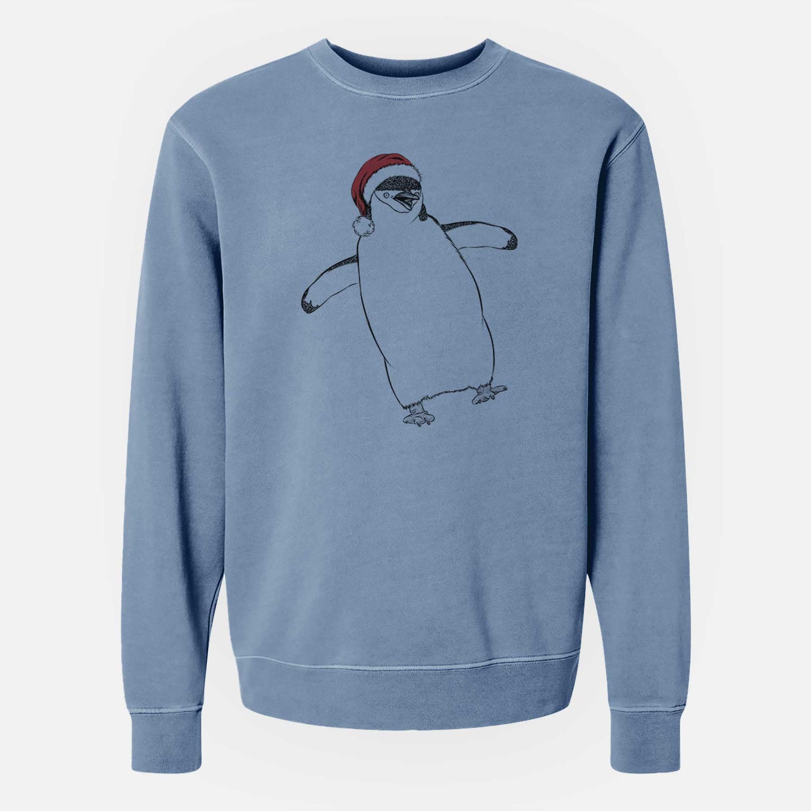 Santa Chive the Chinstrap Penguin - Unisex Pigment Dyed Crew Sweatshirt