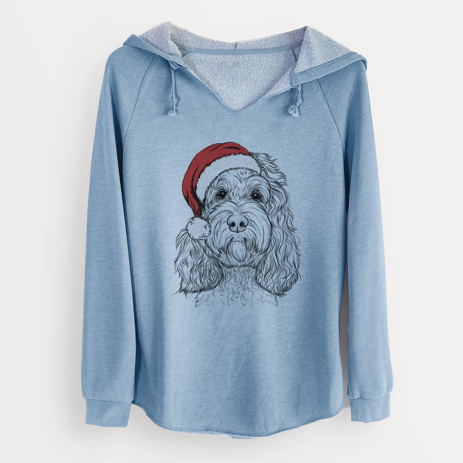 Santa Chloe the Cockapoo - Cali Wave Hooded Sweatshirt