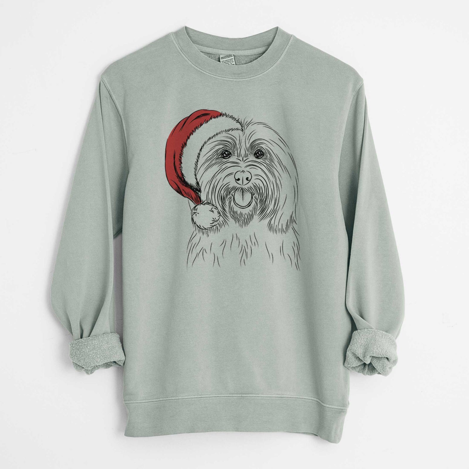 Santa Claude the Coton de Tulear - Unisex Pigment Dyed Crew Sweatshirt