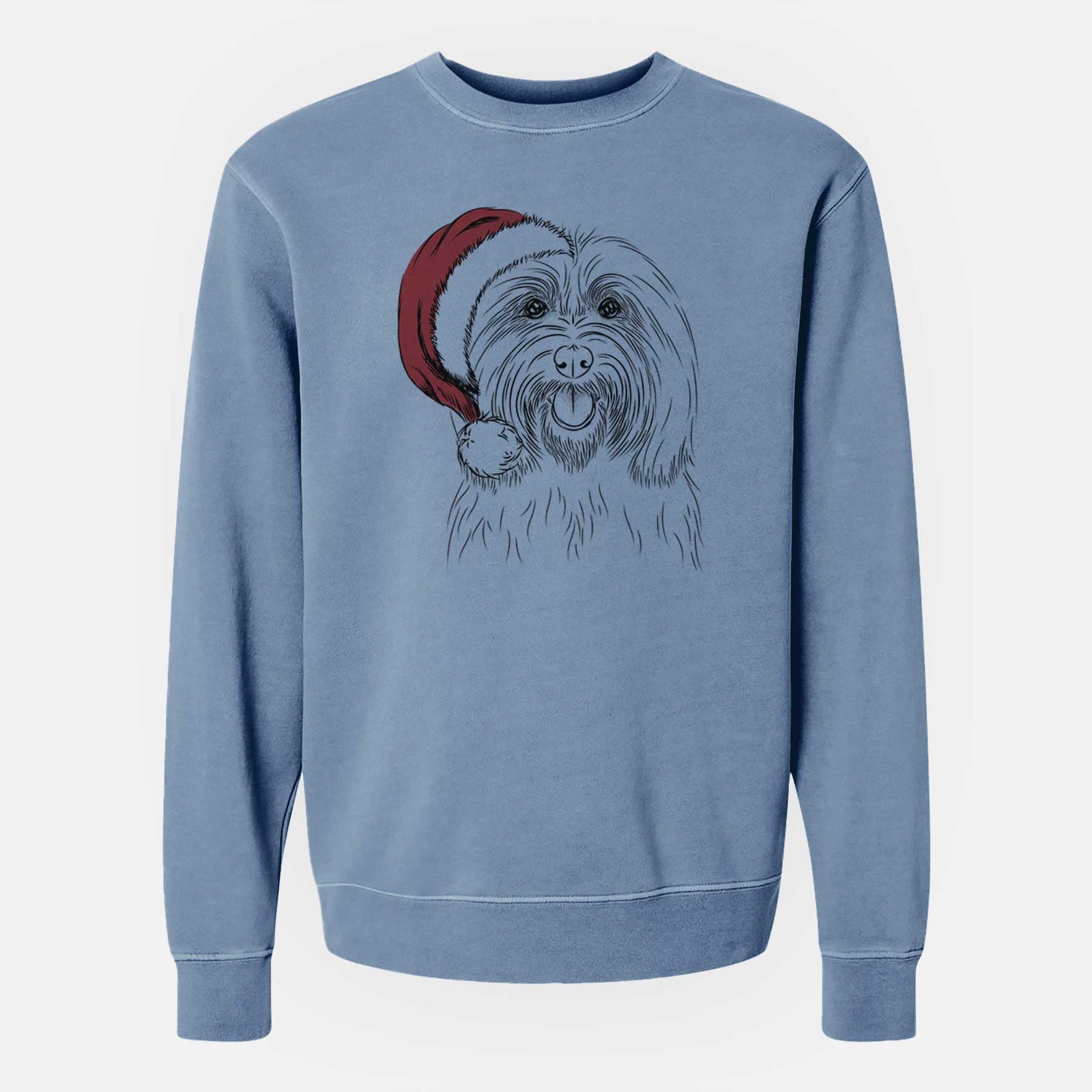 Santa Claude the Coton de Tulear - Unisex Pigment Dyed Crew Sweatshirt