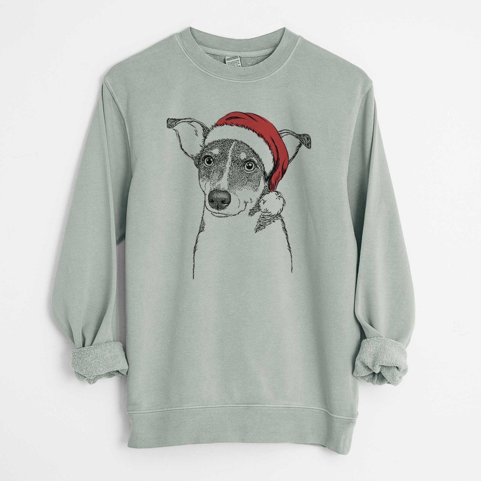 Santa Cleo the Terrier Mix - Unisex Pigment Dyed Crew Sweatshirt