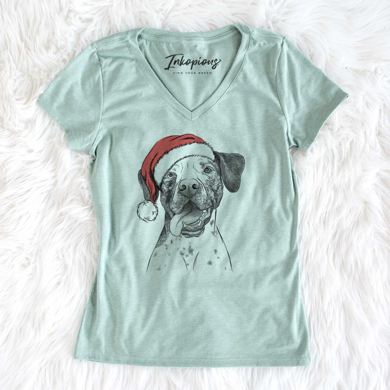 Santa Cola the Catahoula - Women's V-neck Shirt